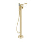 Stand Alone Brass Tub Faucet Waterfall Freestanding Bathtub Filler with Hand Shower