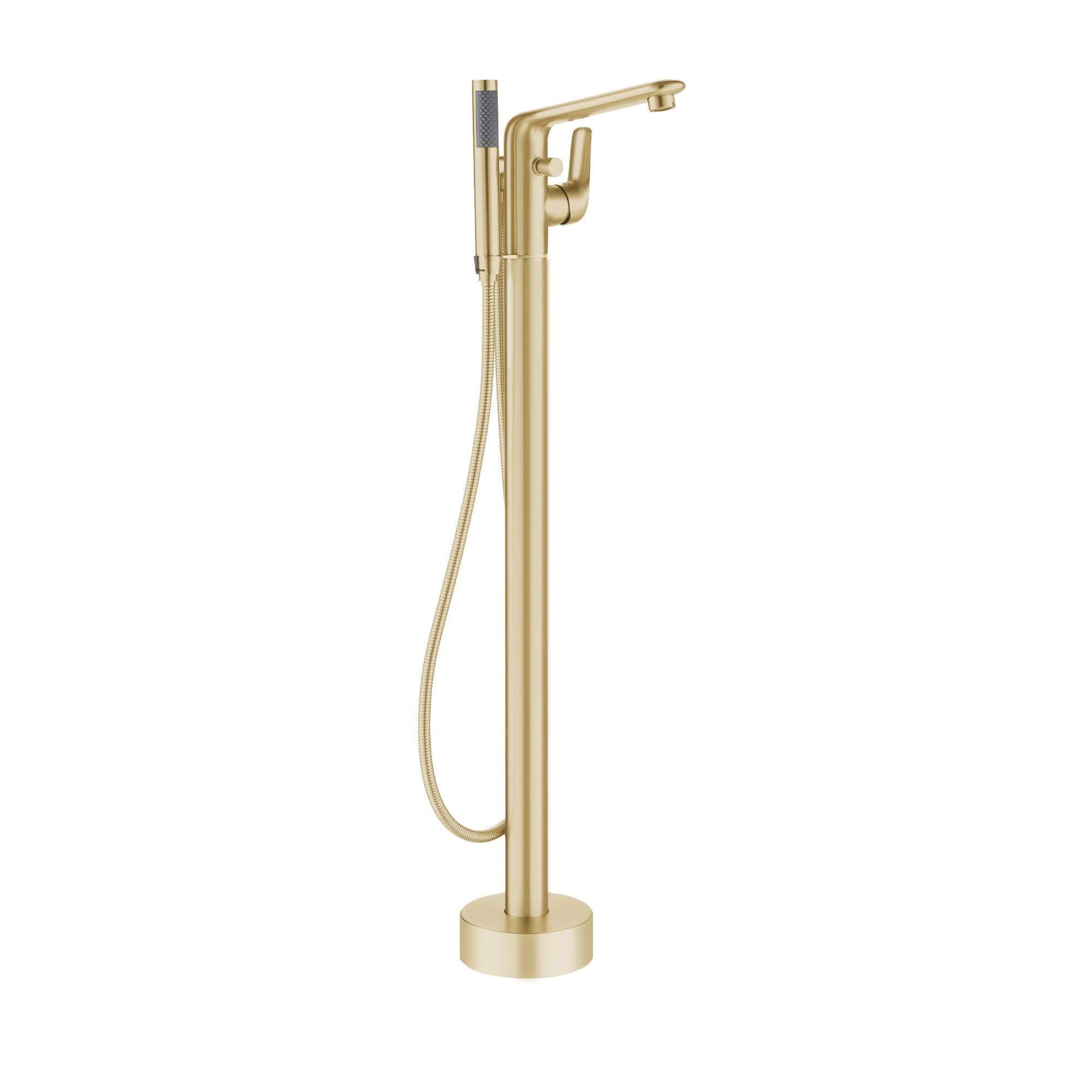 Stand Alone Brass Tub Faucet Waterfall Freestanding Bathtub Filler with Hand Shower