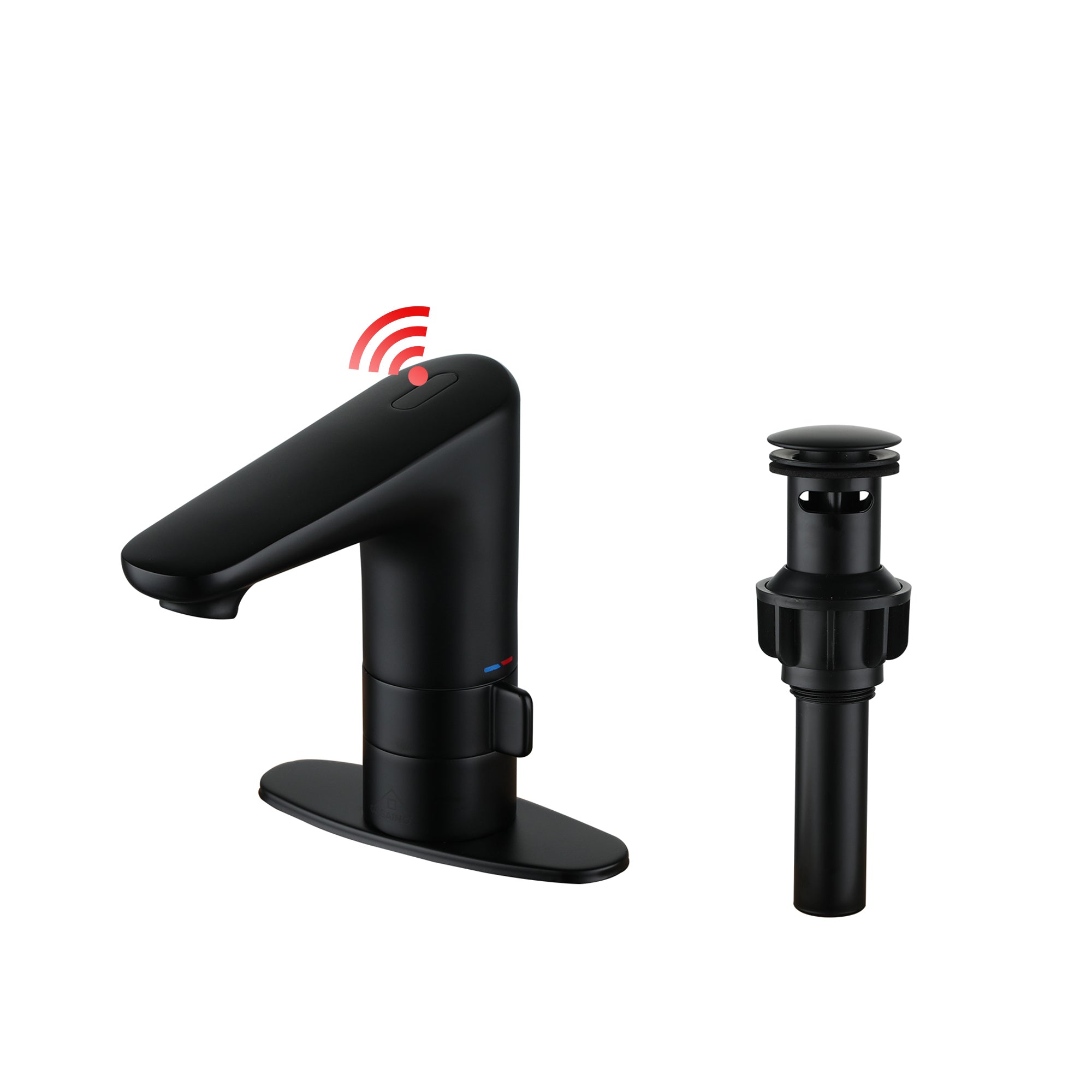 Infrared Sensor Faucet Single Handle Bathroom Basin Faucet with Drainer and Deckplate