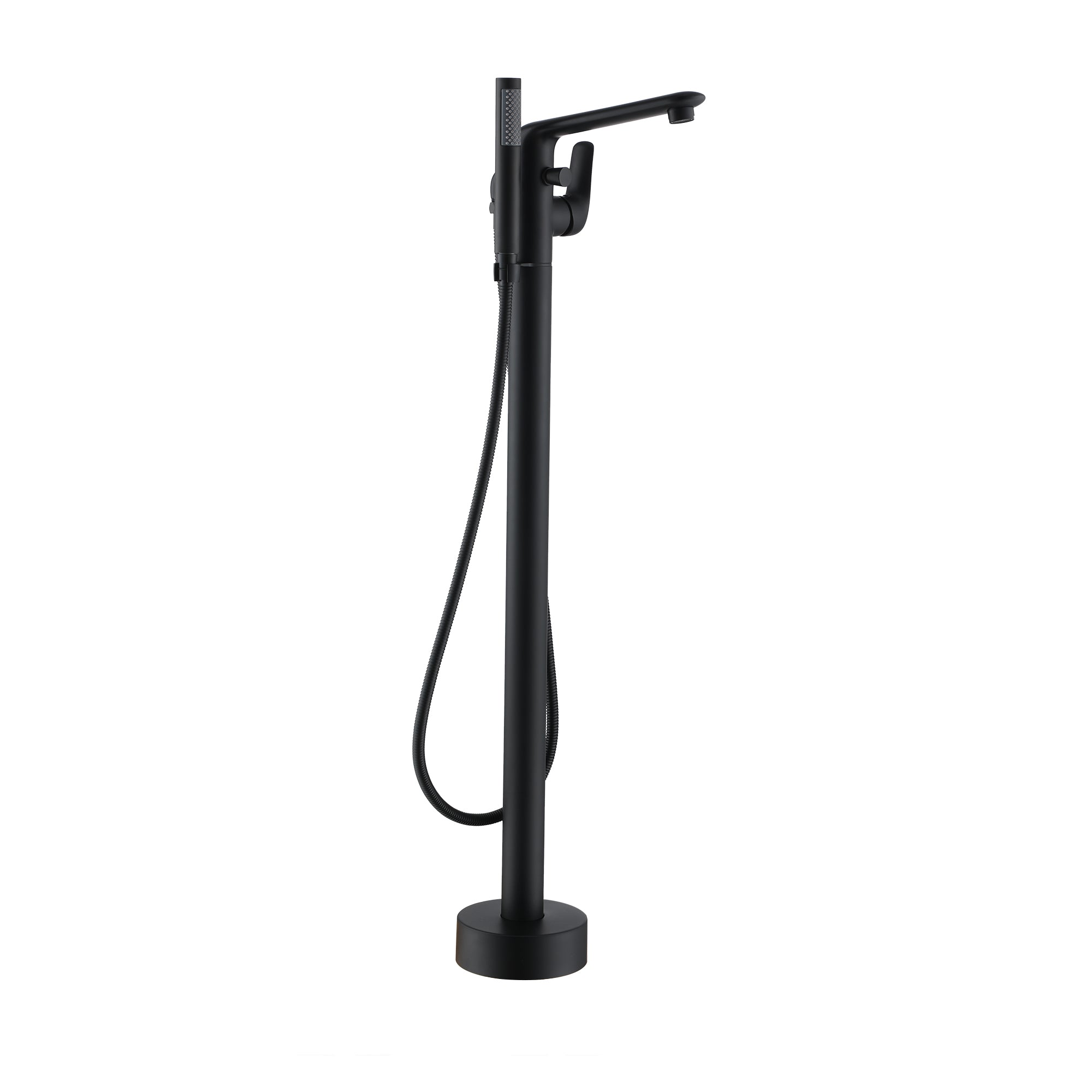 Stand Alone Brass Tub Faucet Waterfall Freestanding Bathtub Filler with Hand Shower