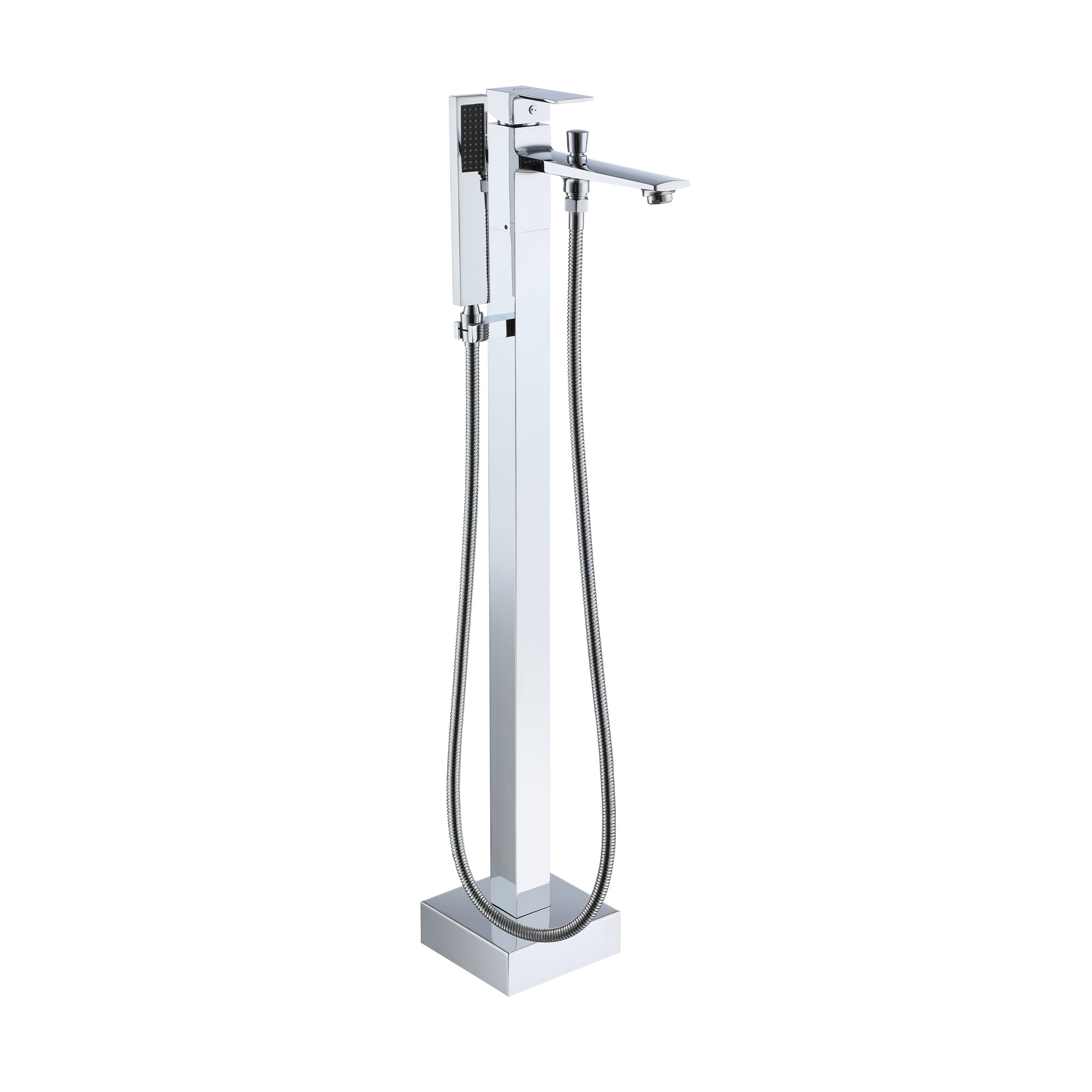 Waterfall Freestanding Bathtub Faucet with Hand Shower in Matte Black, Chrome Plated, Brushed Nickel, Brushed Gold