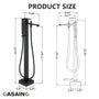 Waterfall Freestanding Bathtub Faucet with Hand Shower in Matte Black, Chrome Plated, Brushed Nickel, Brushed Gold