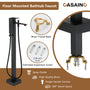 Waterfall Freestanding Bathtub Faucet with Hand Shower in Matte Black, Chrome Plated, Brushed Nickel, Brushed Gold