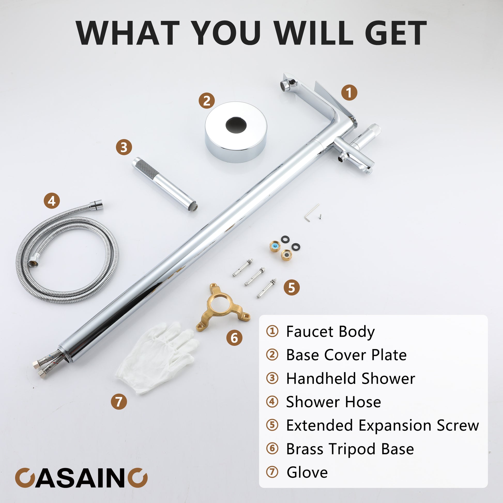 Freestanding Tub Faucet Floor Mounted Tub Filler with 150mm Handheld Hose