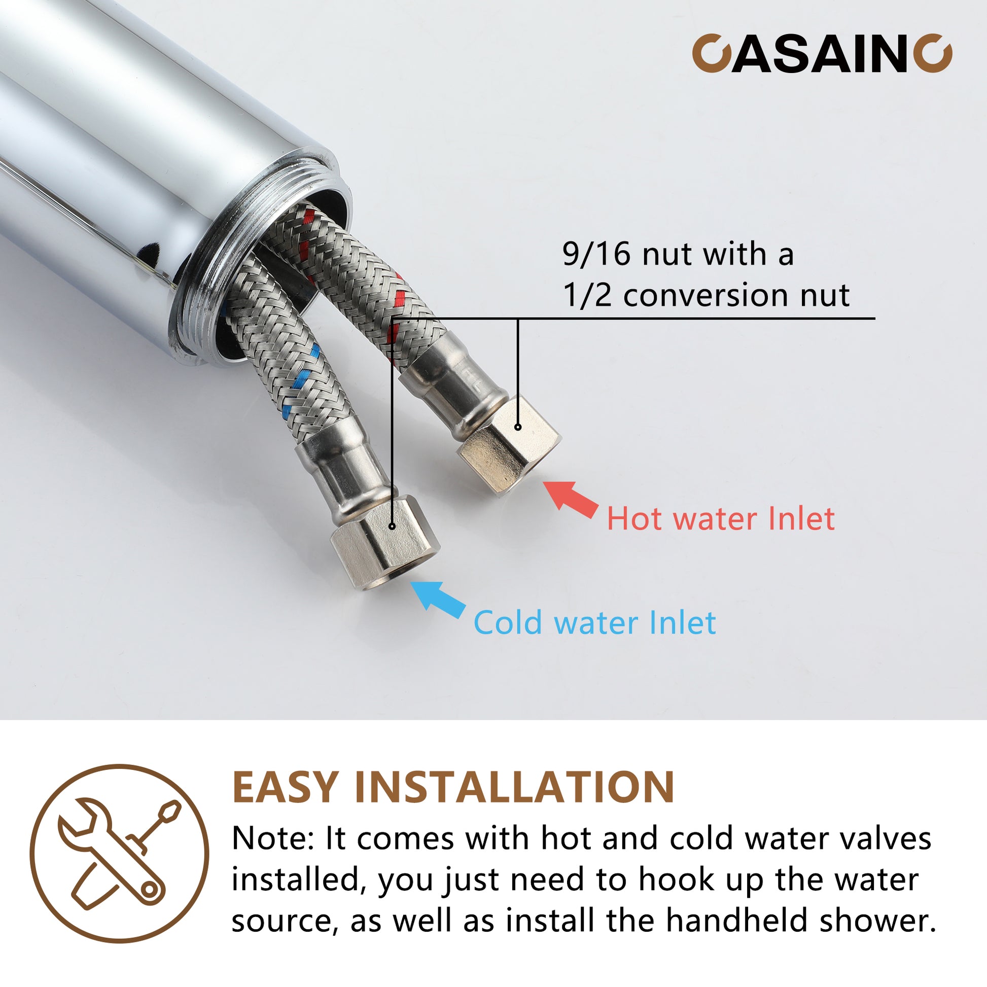 Freestanding Tub Faucet Floor Mounted Tub Filler with 150mm Handheld Hose