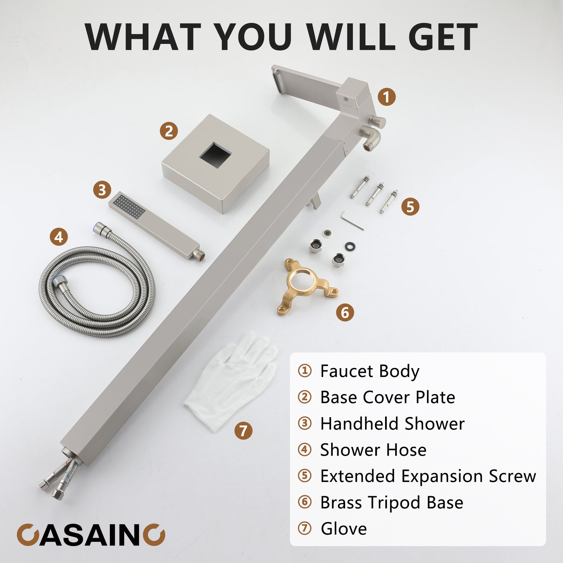 Free Standing Tub Filler Brass Bathtub Faucet with Hand Held Shower