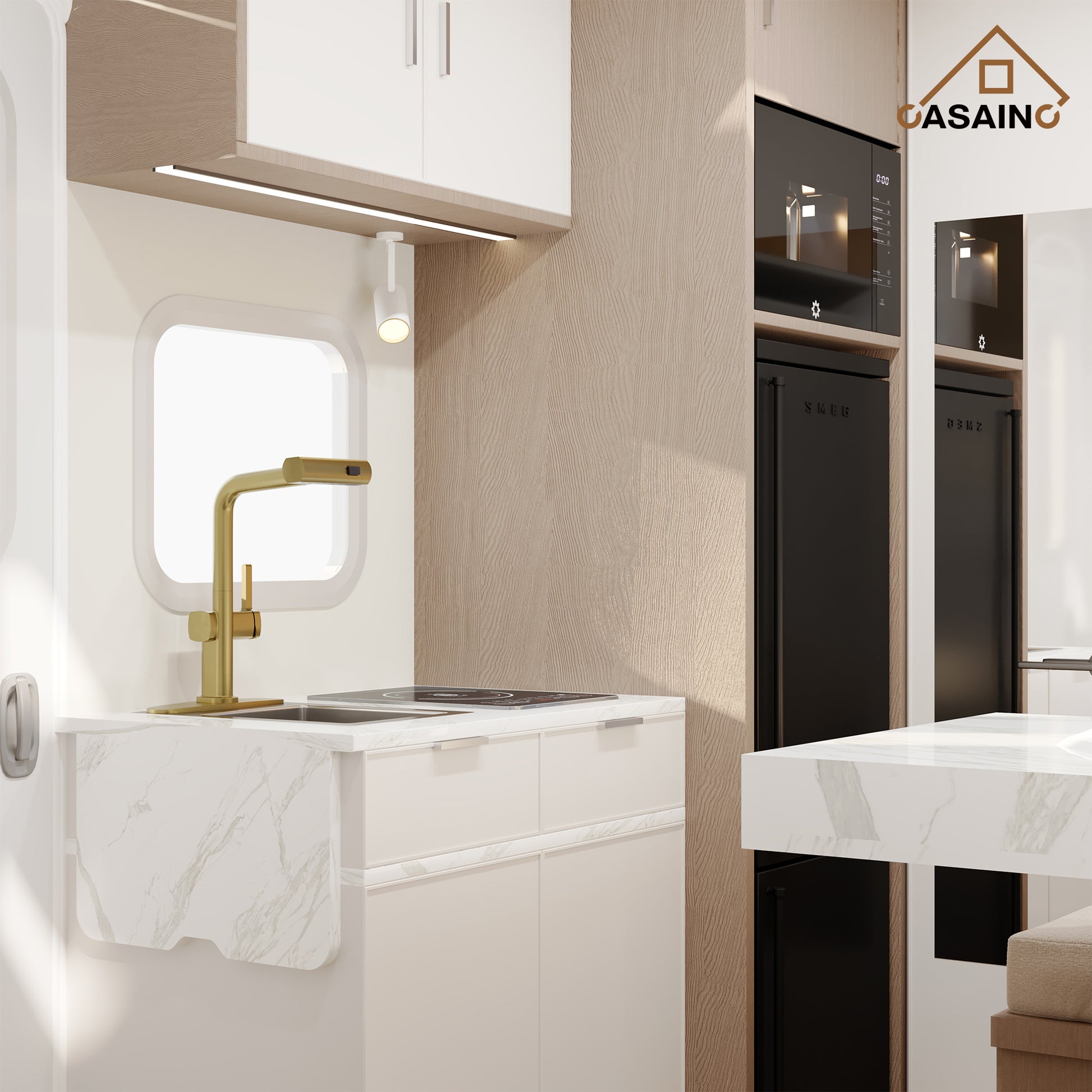Single Handle Pull-Out Kitchen Faucet with 3 Functions Spray