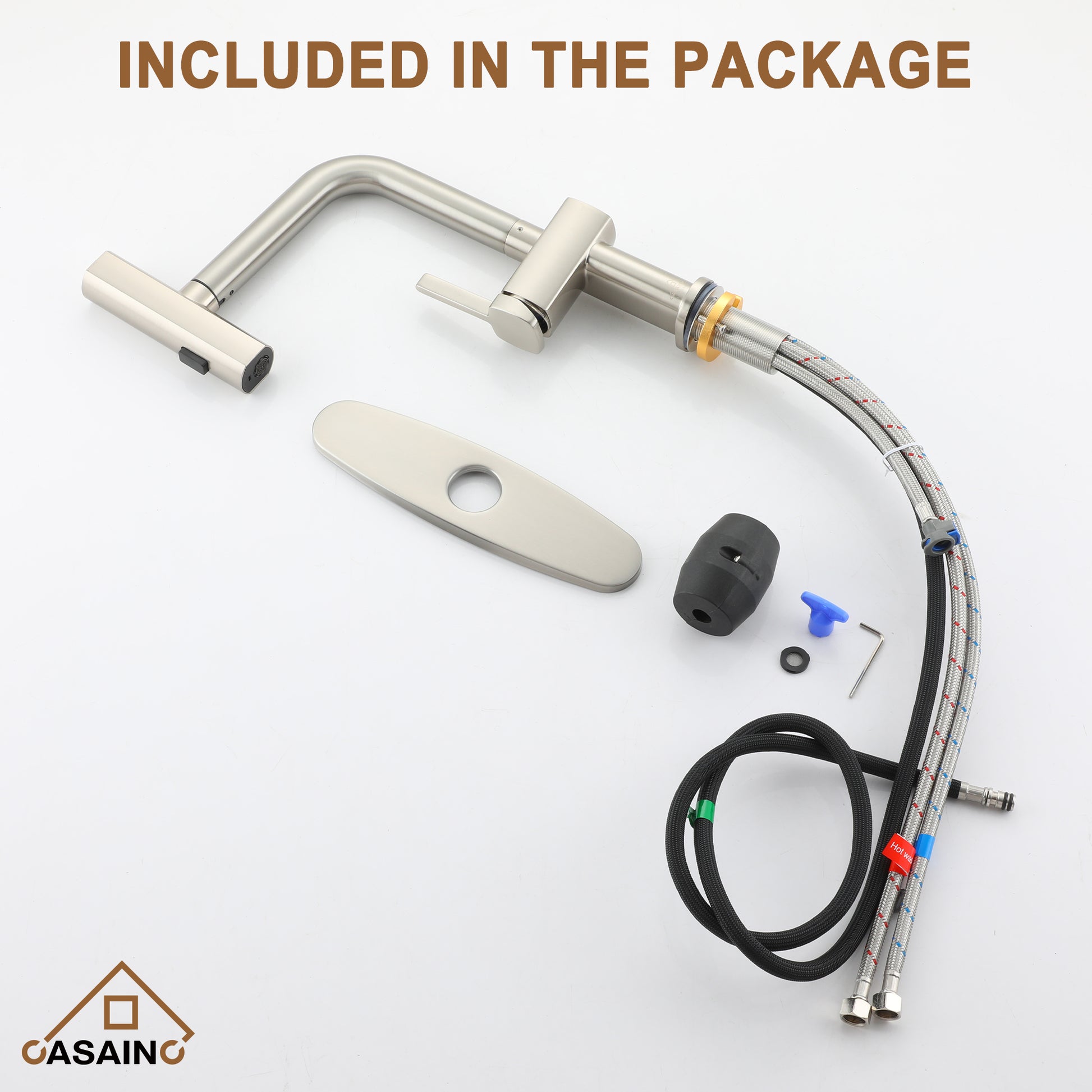 Single Handle Pull-Out Kitchen Faucet with 3 Functions Spray