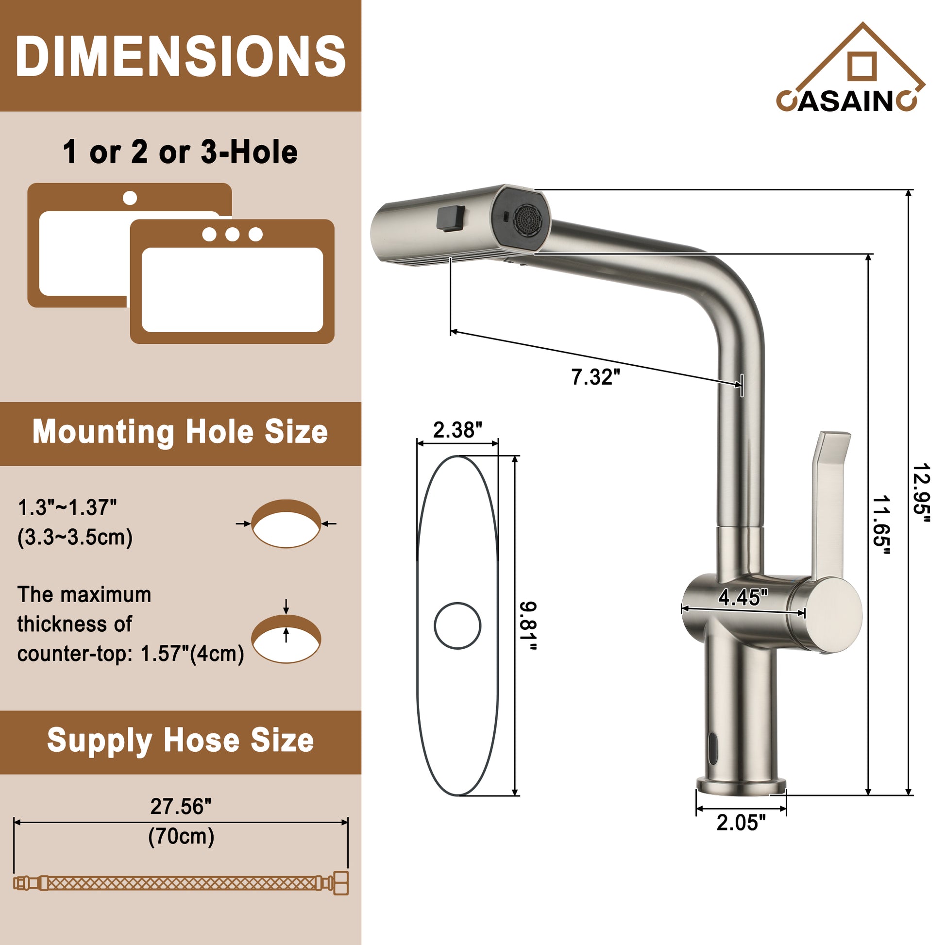 Touchless Single Handle Kitchen Faucet with 3 Functions Spray
