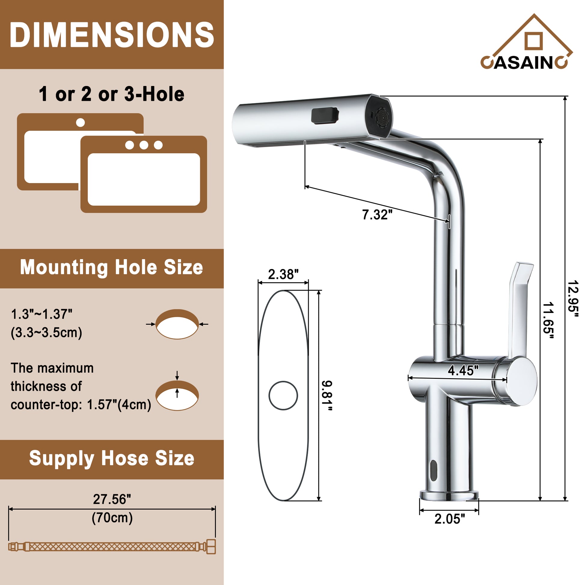 Touchless Single Handle Kitchen Faucet with 3 Functions Spray