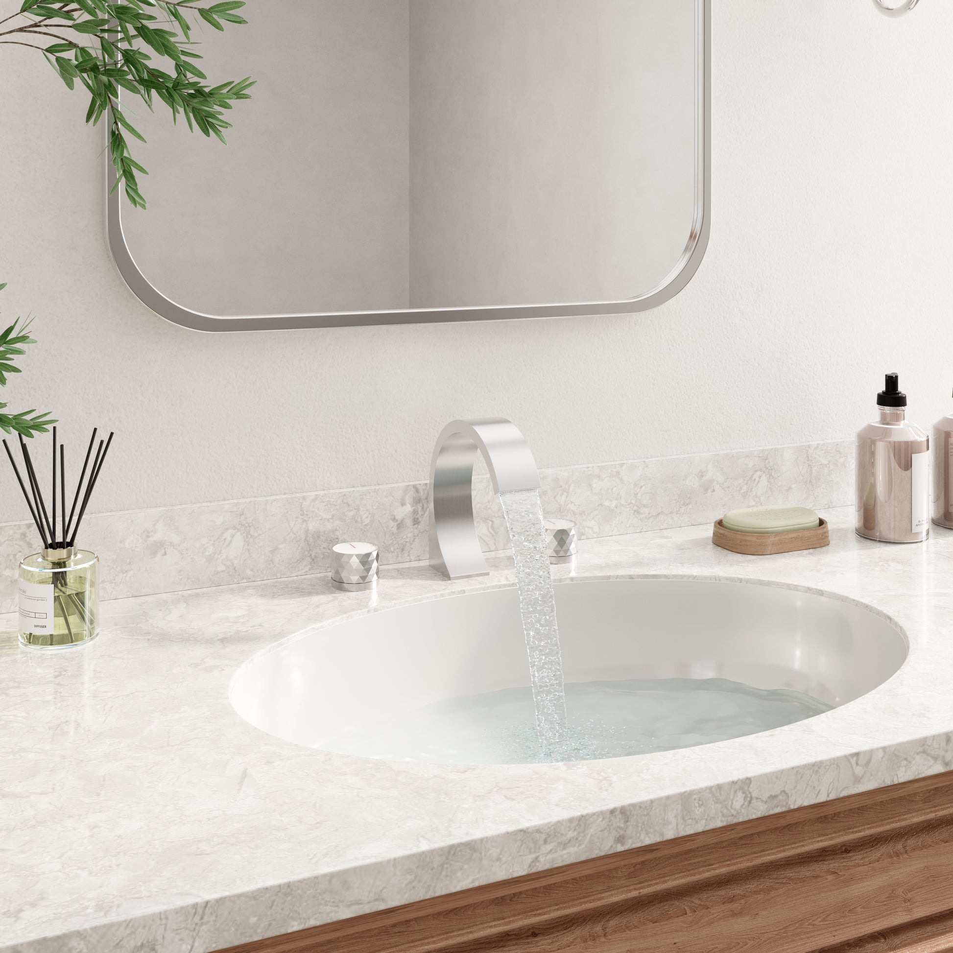 Modern Design 2-Handle Centerset Bathroom Faucet with Pop-up Drain