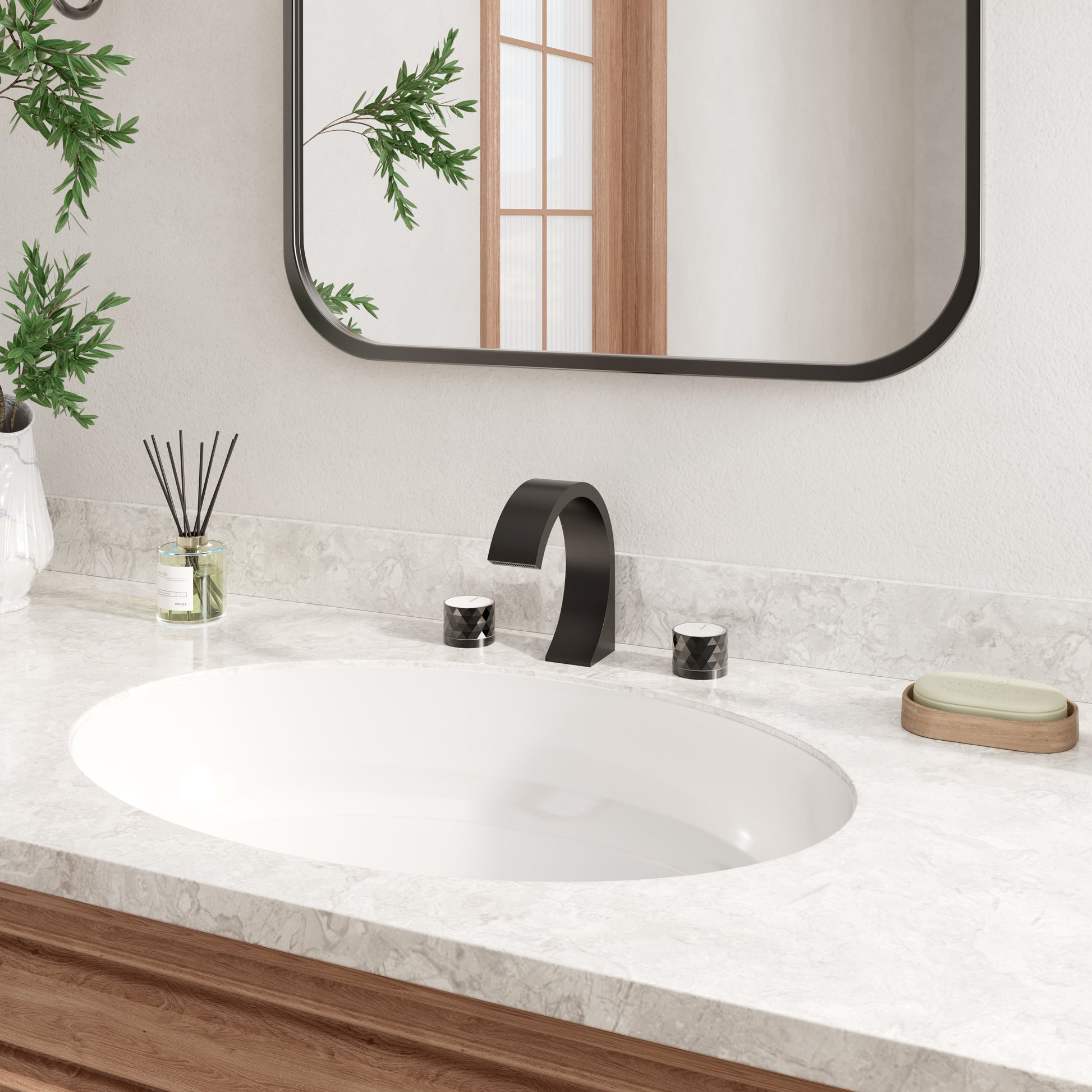 Modern Design 2-Handle Centerset Bathroom Faucet with Pop-up Drain
