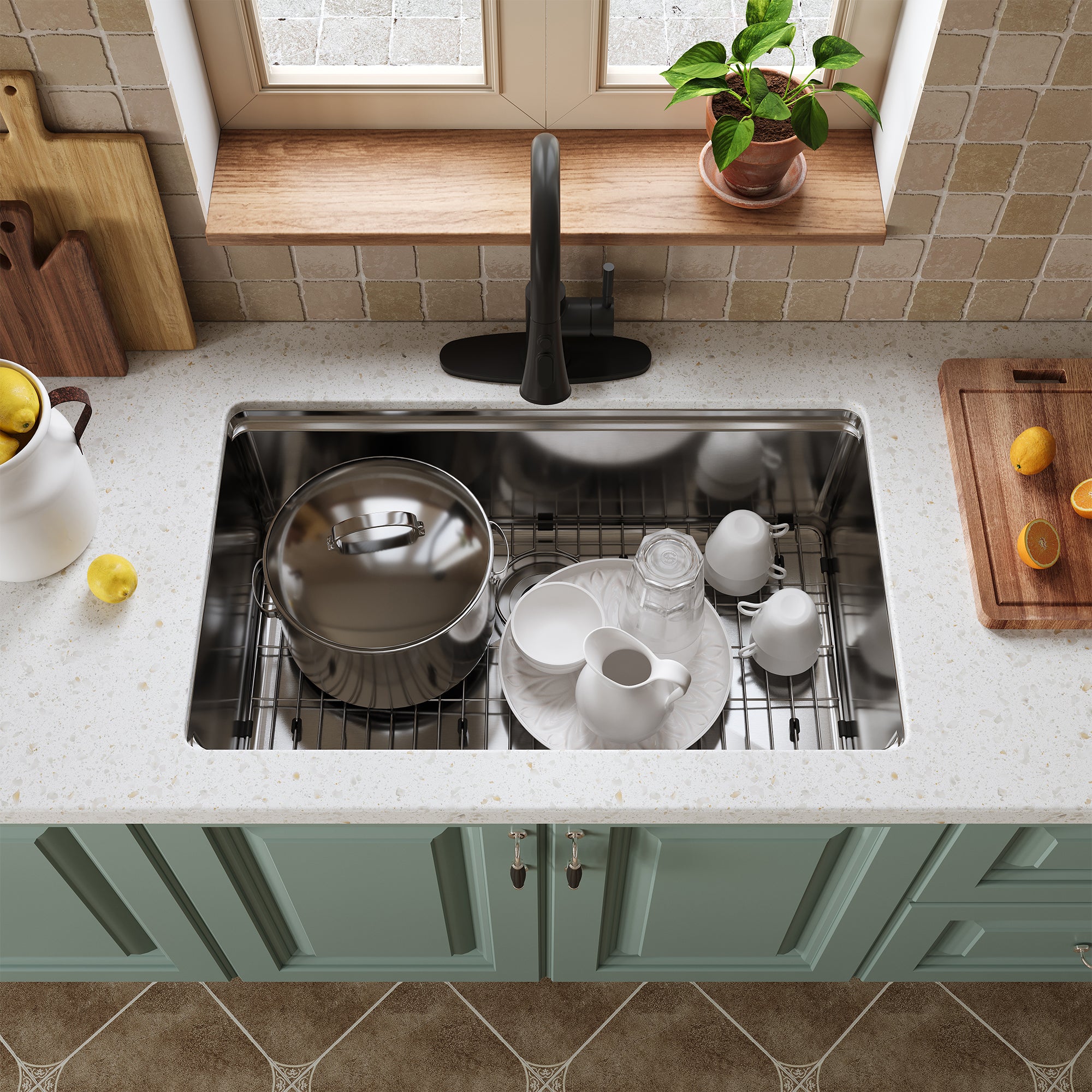 CASAINC 31 inch Stainless Steel Undermount Workstation Kitchen Sink