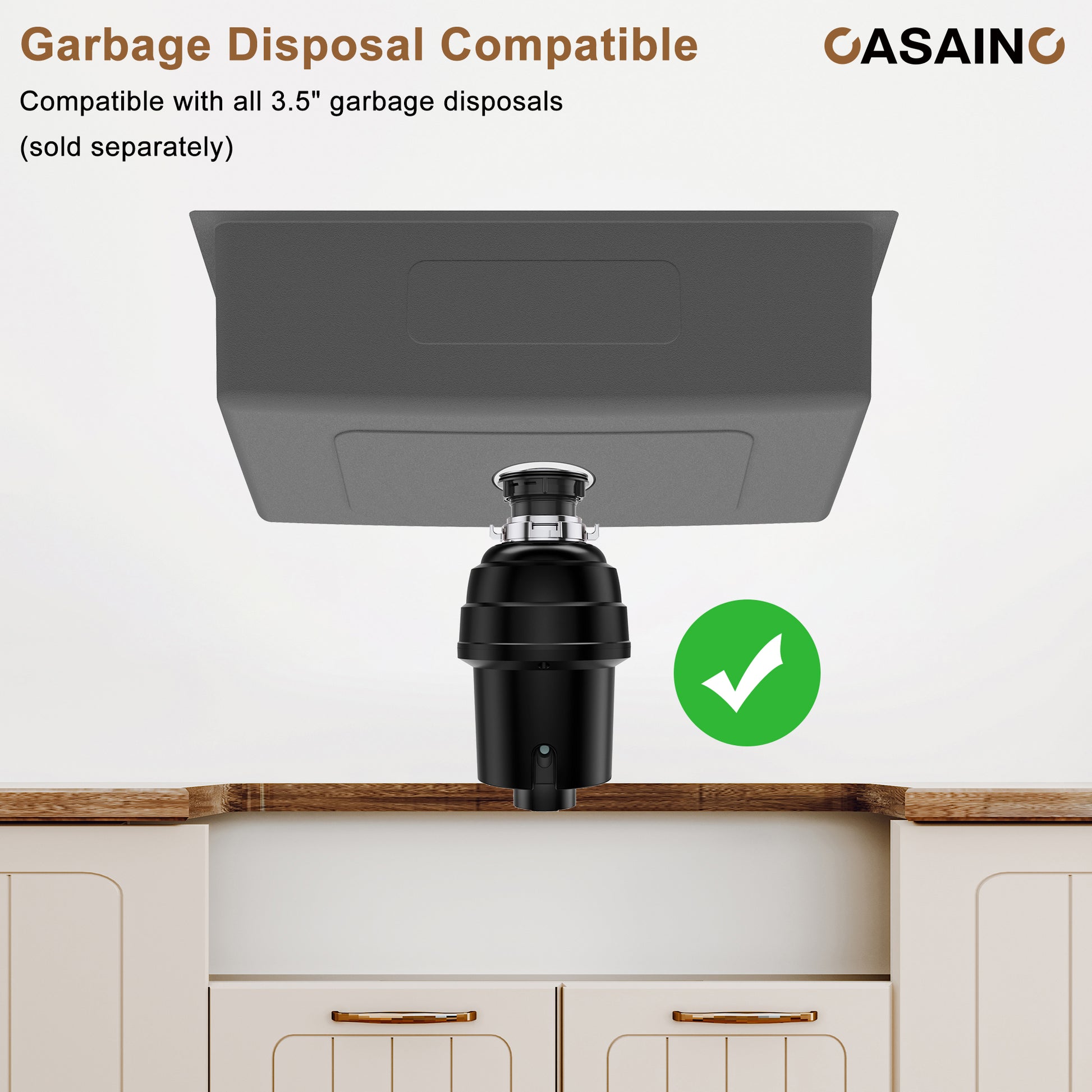 CASAINC 31 inch SUS304 Stainless Steel Undermount Workstation Kitchen Sink 18 gauge