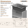 CASAINC 33 inch SUS304 Stainless Steel Topmount Workstation Kitchen Sink 18 gauge