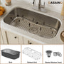CASAINC 32 inch SUS304 Stainless Steel Single Bowl Undermount Workstation Kitchen Sink 18 gauge