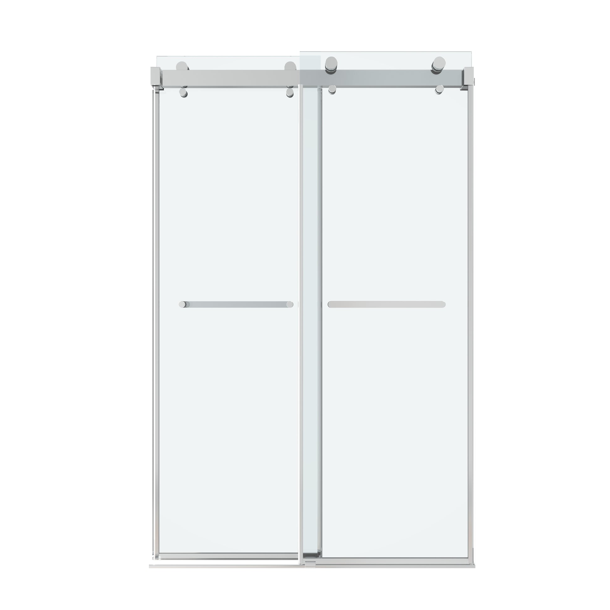 Shower Door 54" W x 76" H Dual Panel Frameless Bypass Sliding Shower Door, Reversible Entry Design