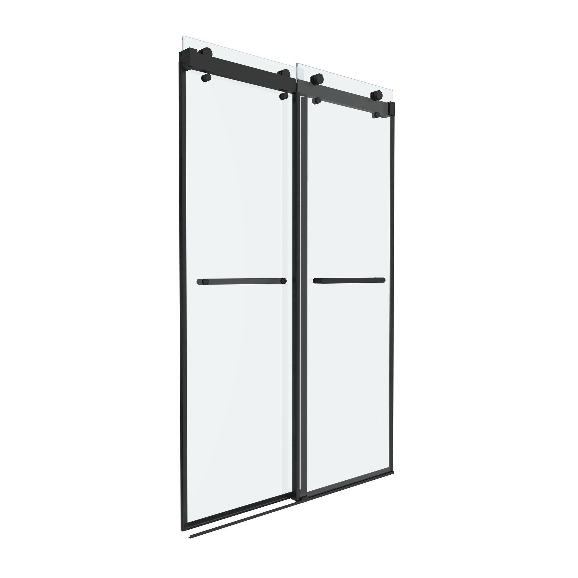 Shower Door 54" W x 76" H Dual Panel Frameless Bypass Sliding Shower Door, Reversible Entry Design