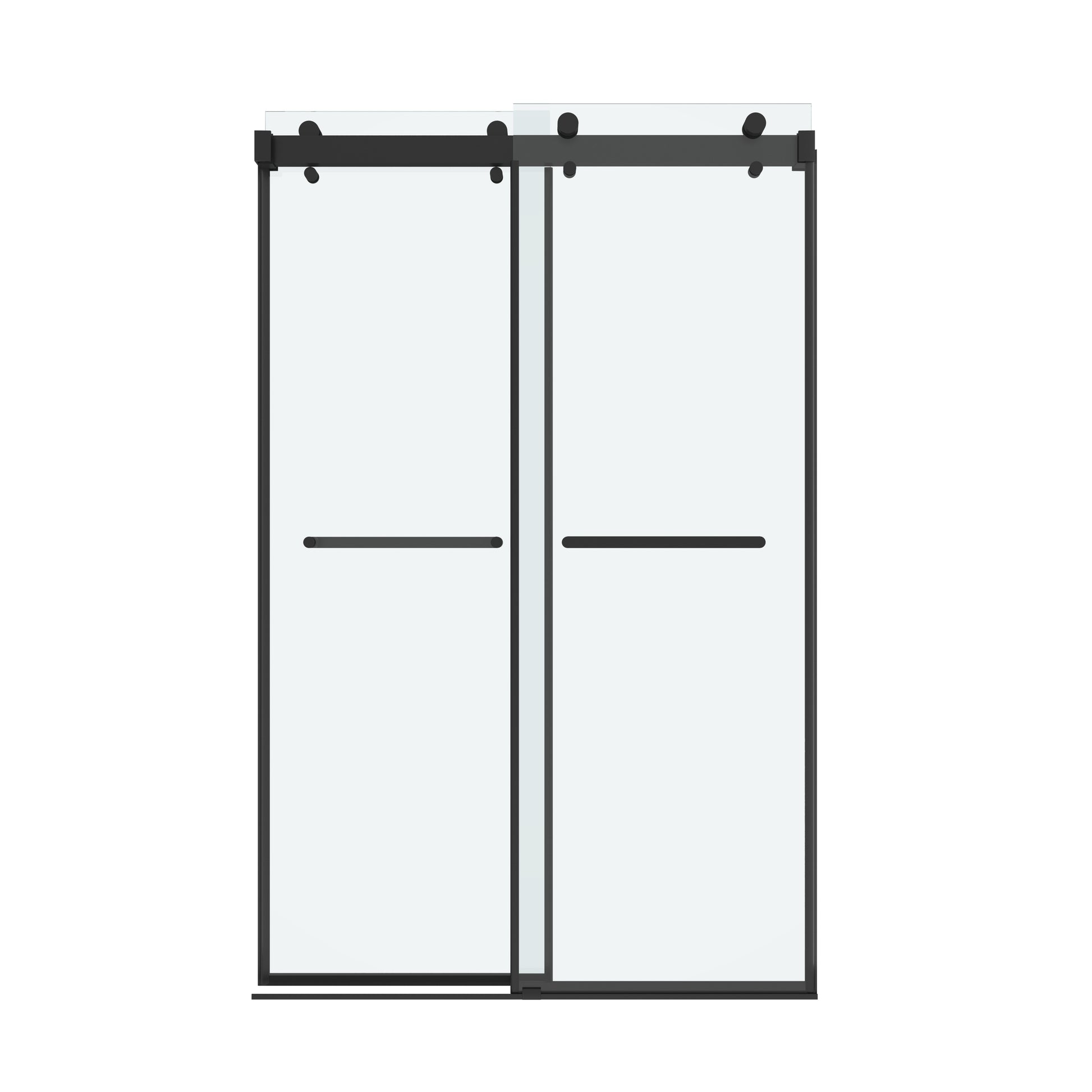 Shower Door 54" W x 76" H Dual Panel Frameless Bypass Sliding Shower Door, Reversible Entry Design