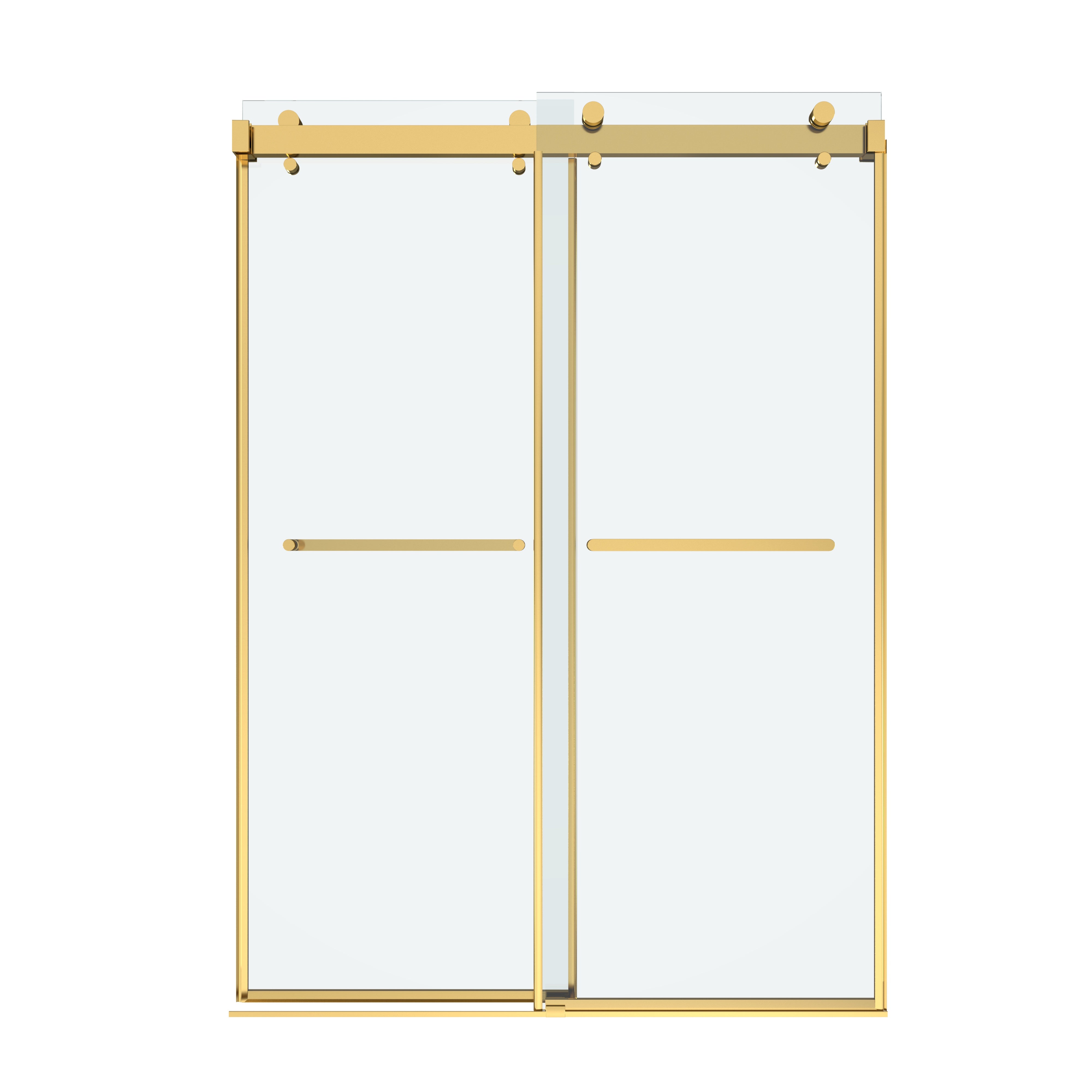 Shower Door 60" W x 60" H Dual Panel Frameless Bypass Sliding Shower Door, Reversible Entry Design