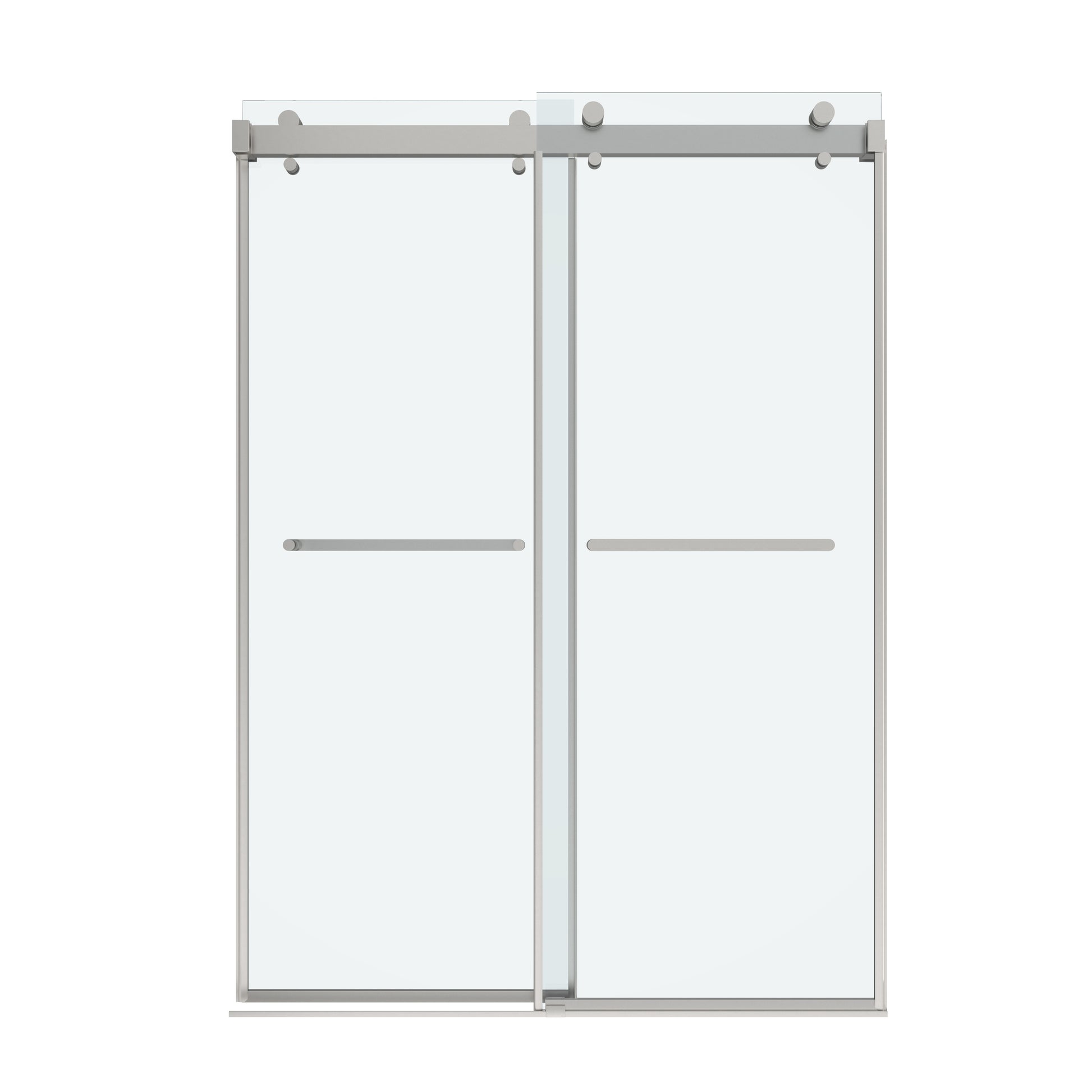 Shower Door 54" W x 76" H Dual Panel Frameless Bypass Sliding Shower Door, Reversible Entry Design