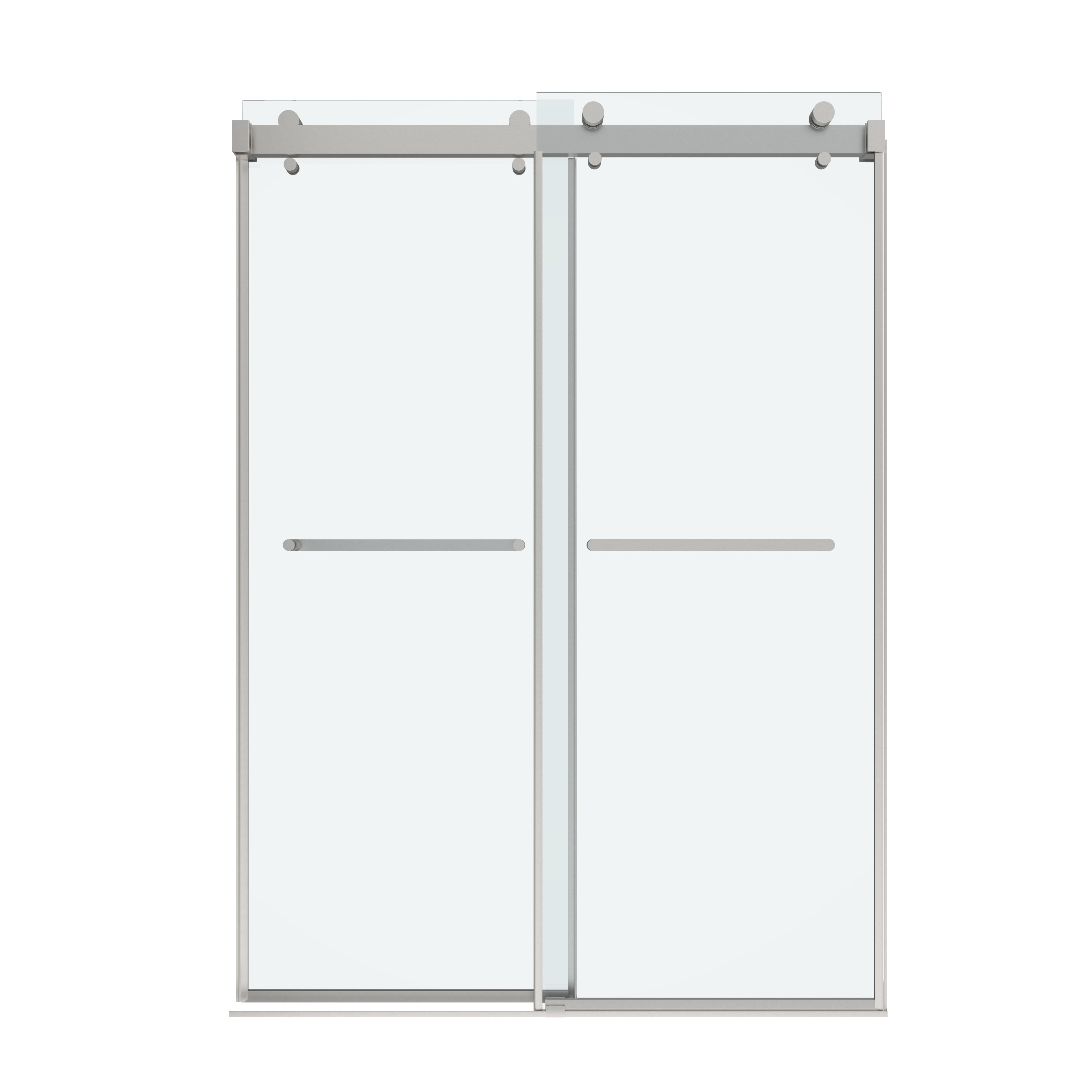 Shower Door 54" W x 76" H Dual Panel Frameless Bypass Sliding Shower Door, Reversible Entry Design