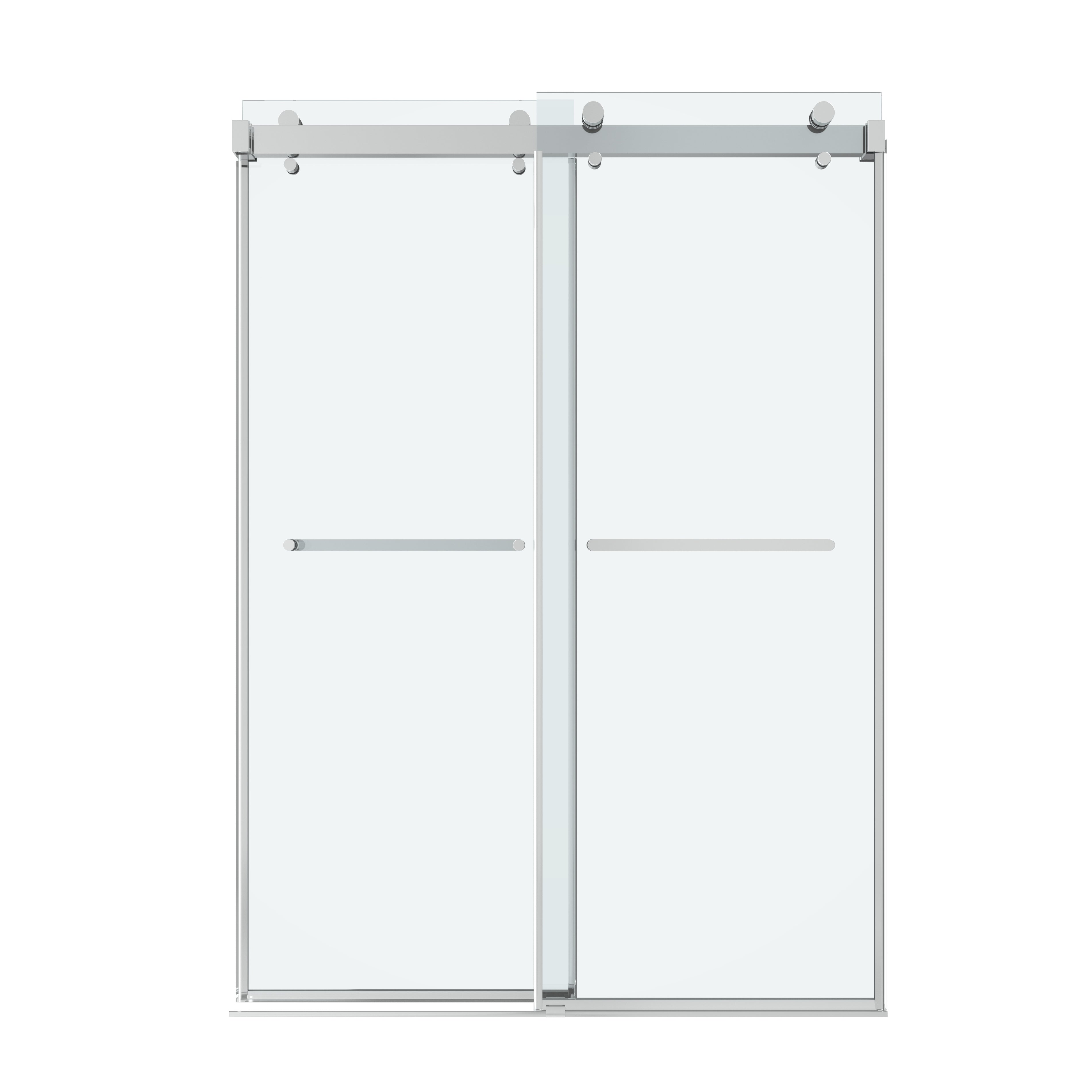 Shower Door 60" W x 60" H Dual Panel Frameless Bypass Sliding Shower Door, Reversible Entry Design