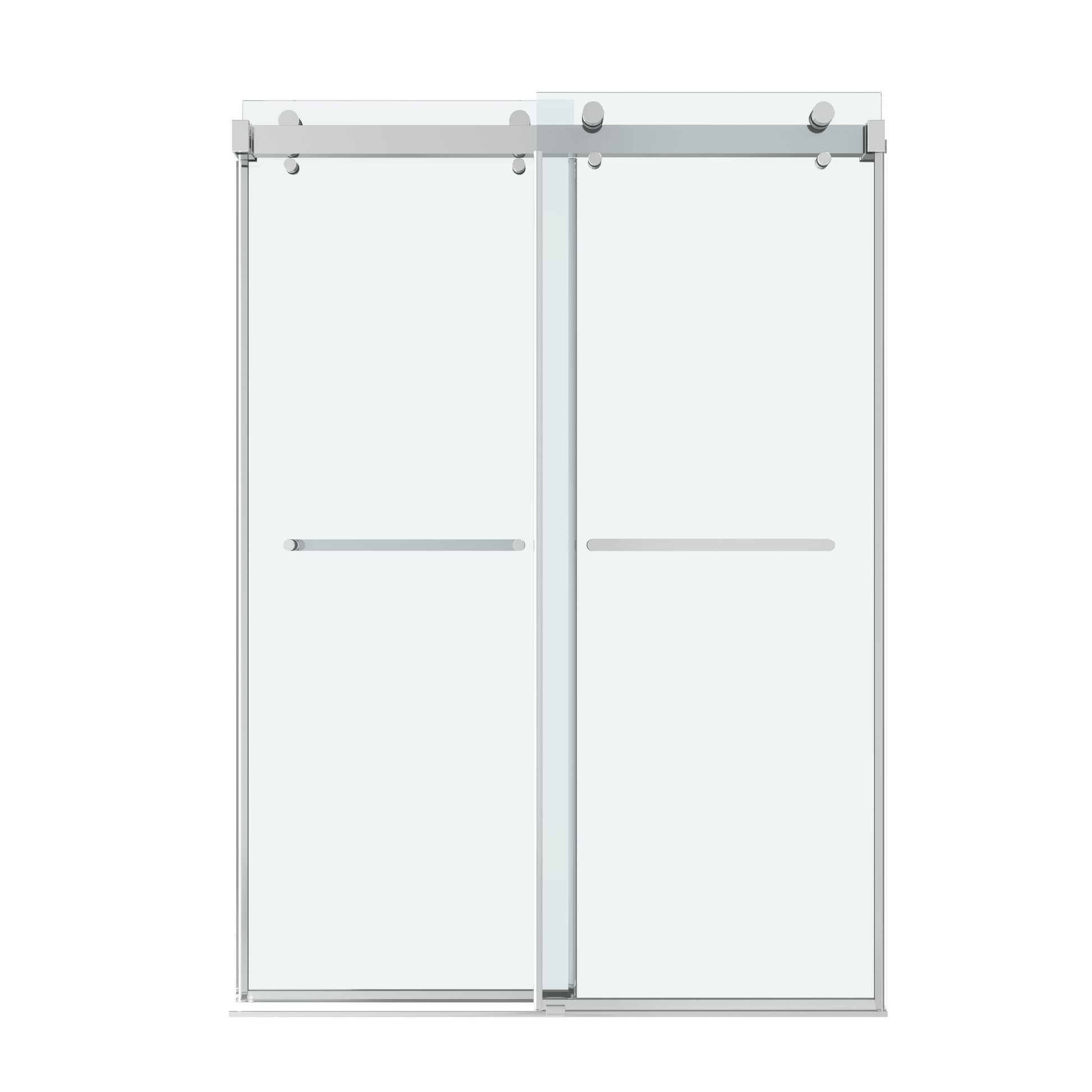 Shower Door 60" W x 60" H Dual Panel Frameless Bypass Sliding Shower Door, Reversible Entry Design