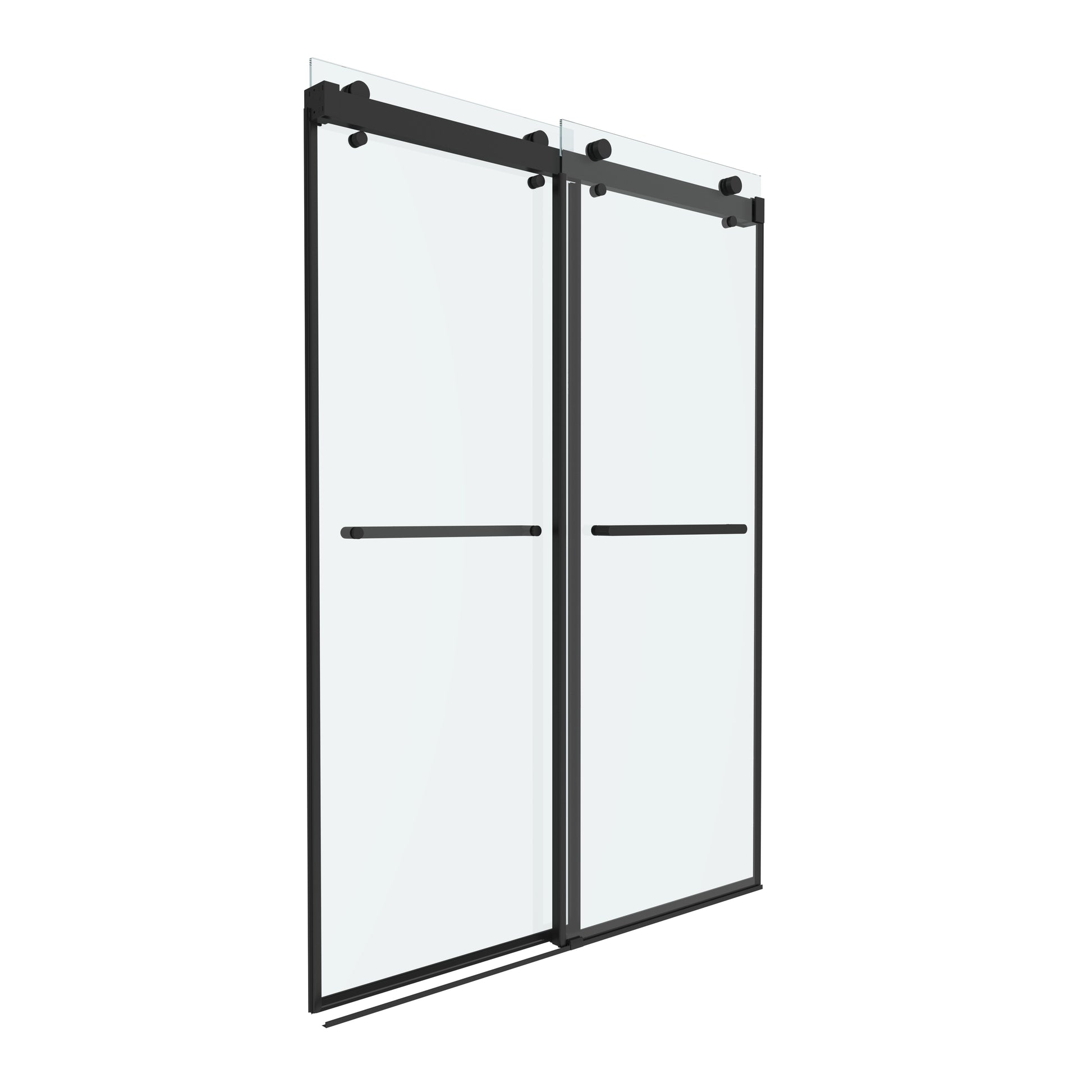 Shower Door 60" W x 60" H Dual Panel Frameless Bypass Sliding Shower Door, Reversible Entry Design