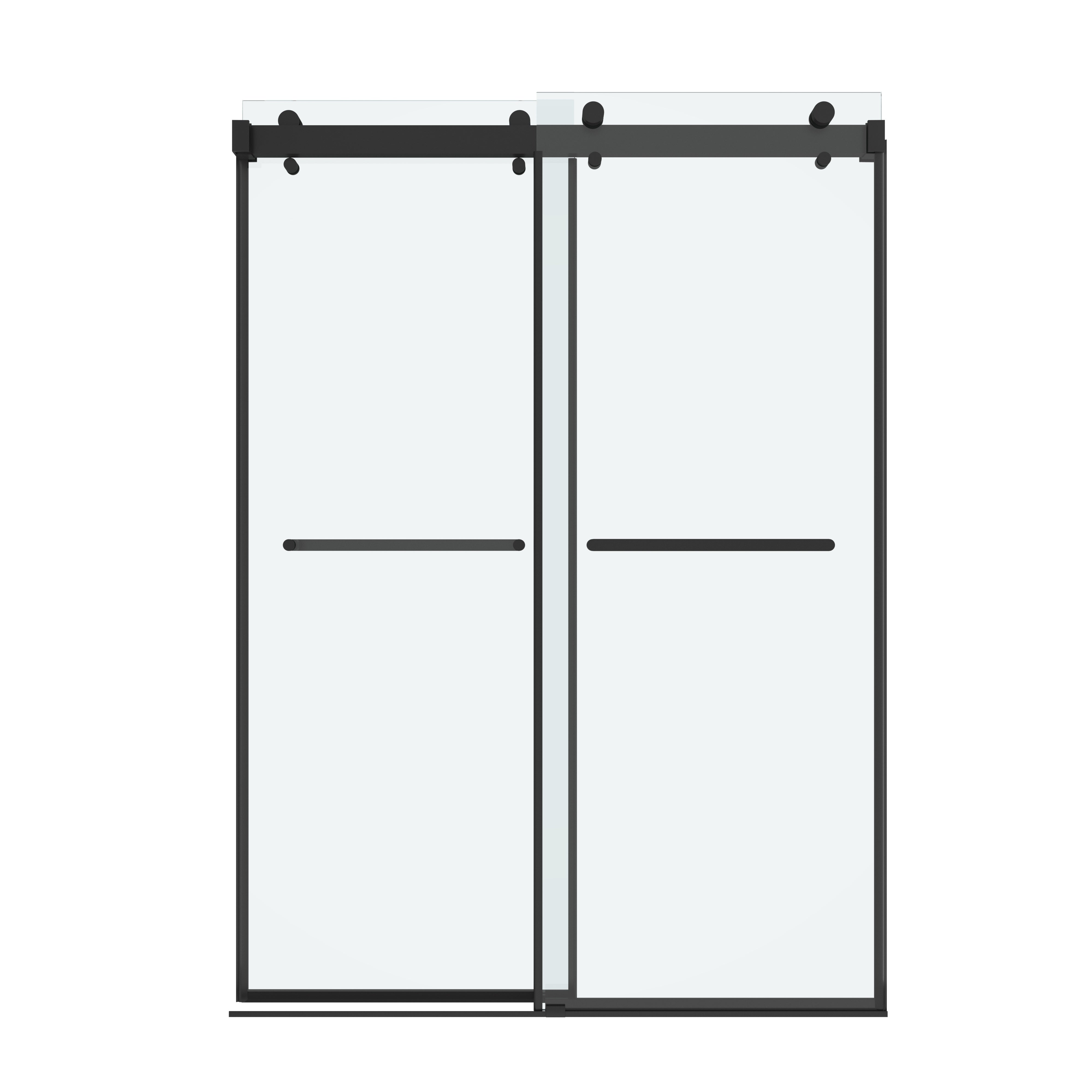Shower Door 60" W x 60" H Dual Panel Frameless Bypass Sliding Shower Door, Reversible Entry Design