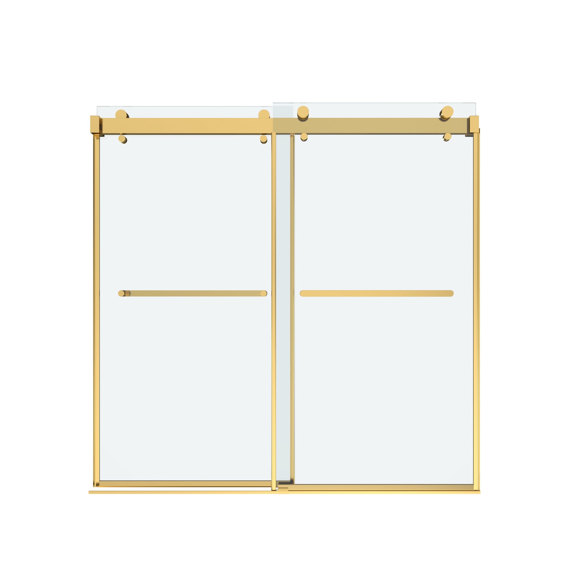 Shower Door 60" W x 66" H Dual Panel Frameless Bypass Sliding Shower Door, Reversible Entry Design