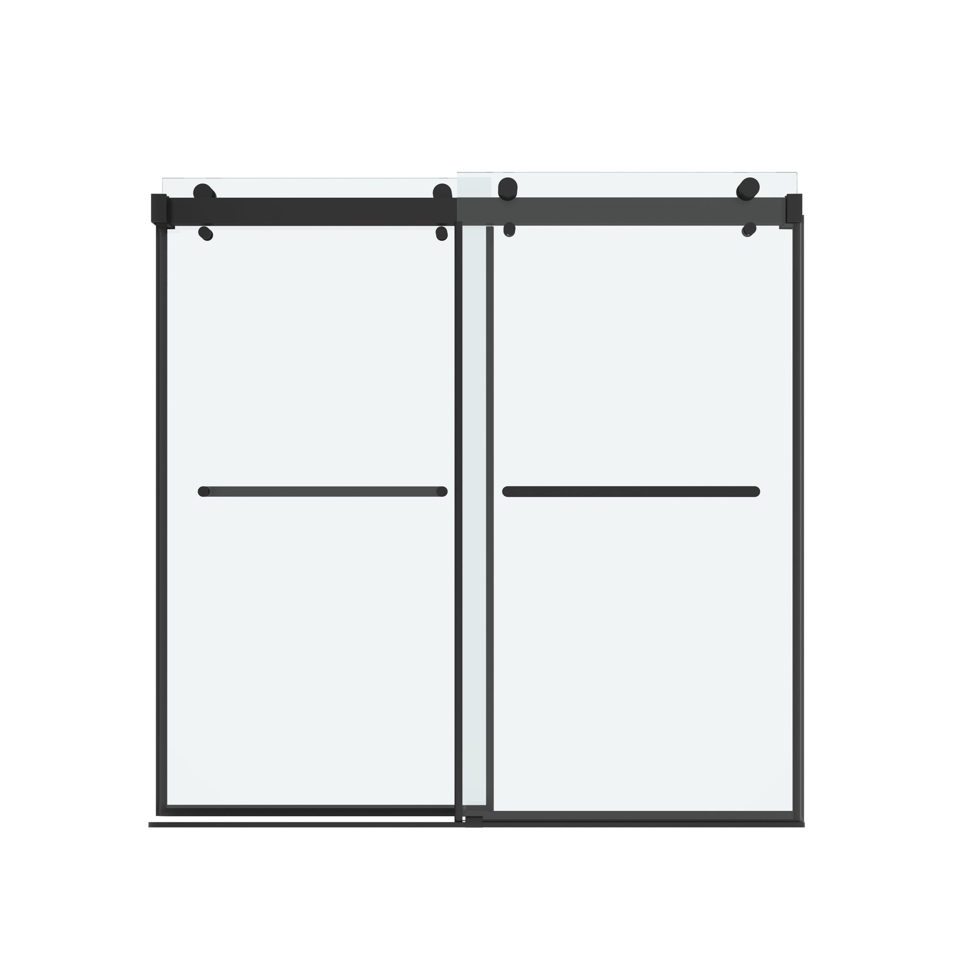 Shower Door 60" W x 66" H Dual Panel Frameless Bypass Sliding Shower Door, Reversible Entry Design