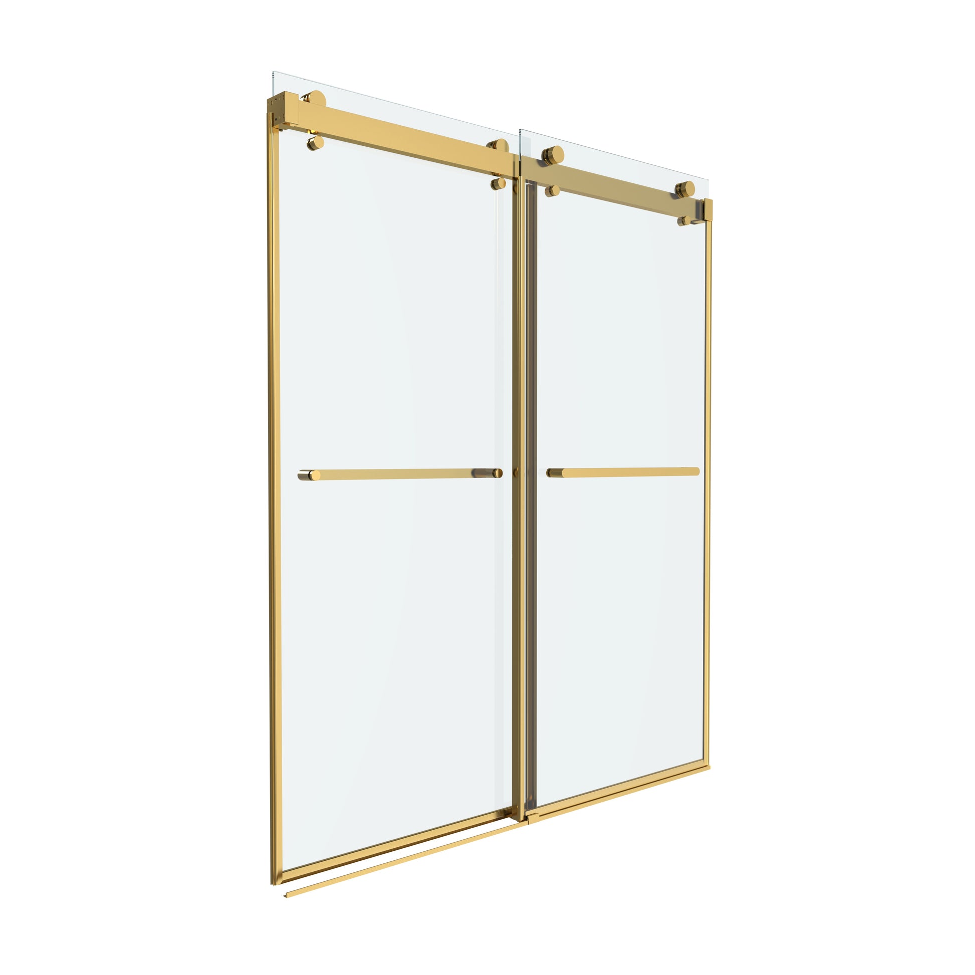 Shower Door 60" W x 72" H Dual Panel Frameless Bypass Sliding Shower Door, Reversible Entry Design