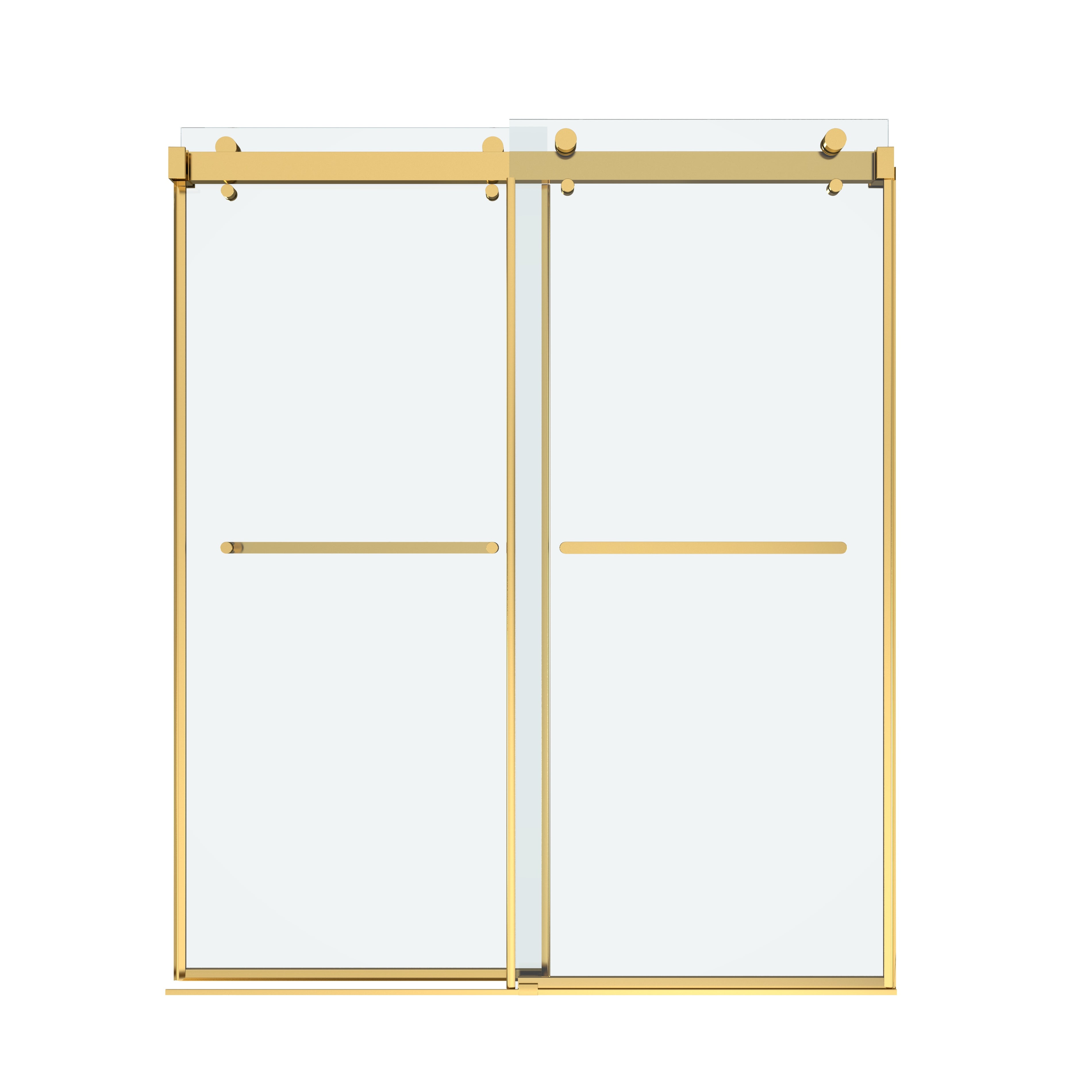 Shower Door 60" W x 72" H Dual Panel Frameless Bypass Sliding Shower Door, Reversible Entry Design