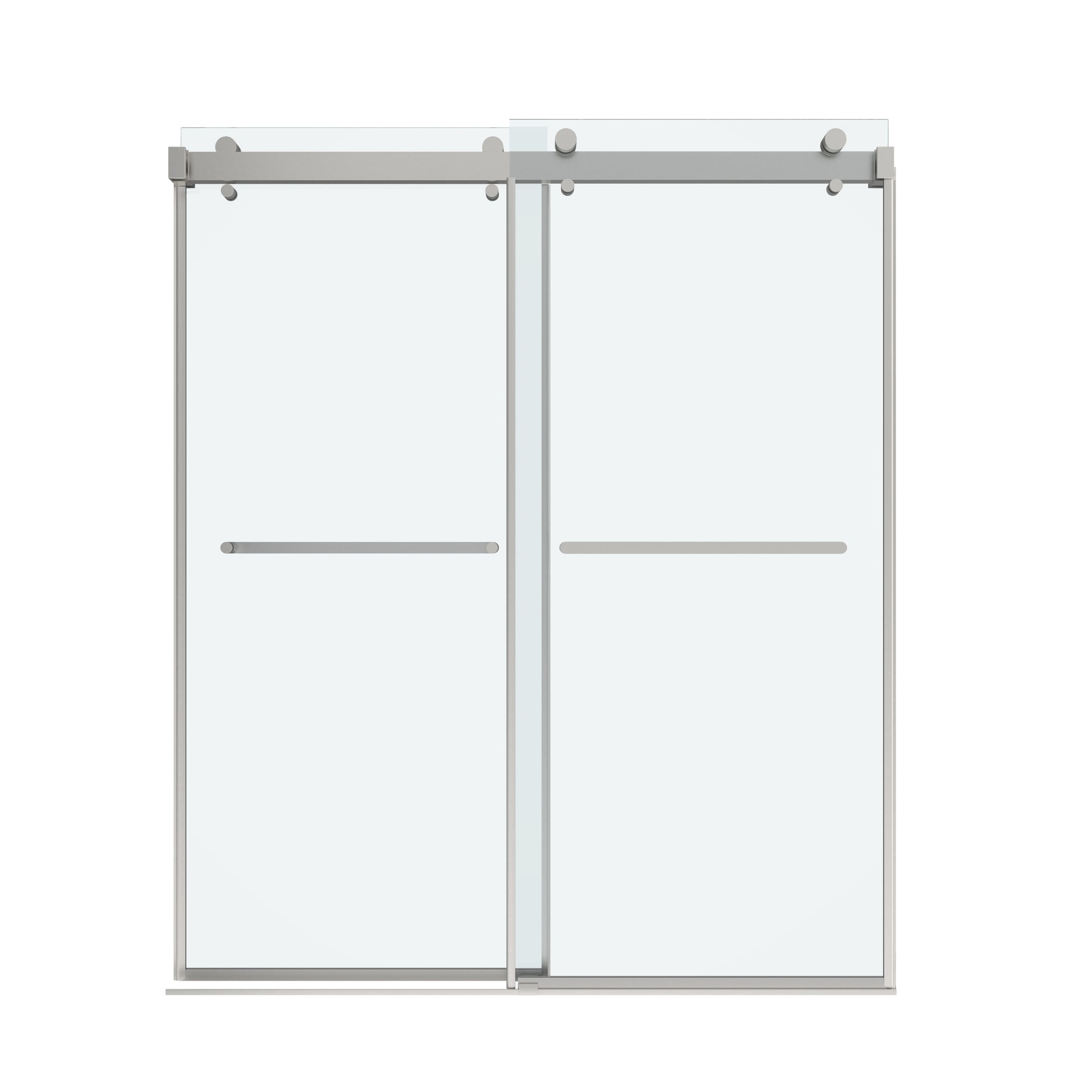 Shower Door 60" W x 72" H Dual Panel Frameless Bypass Sliding Shower Door, Reversible Entry Design