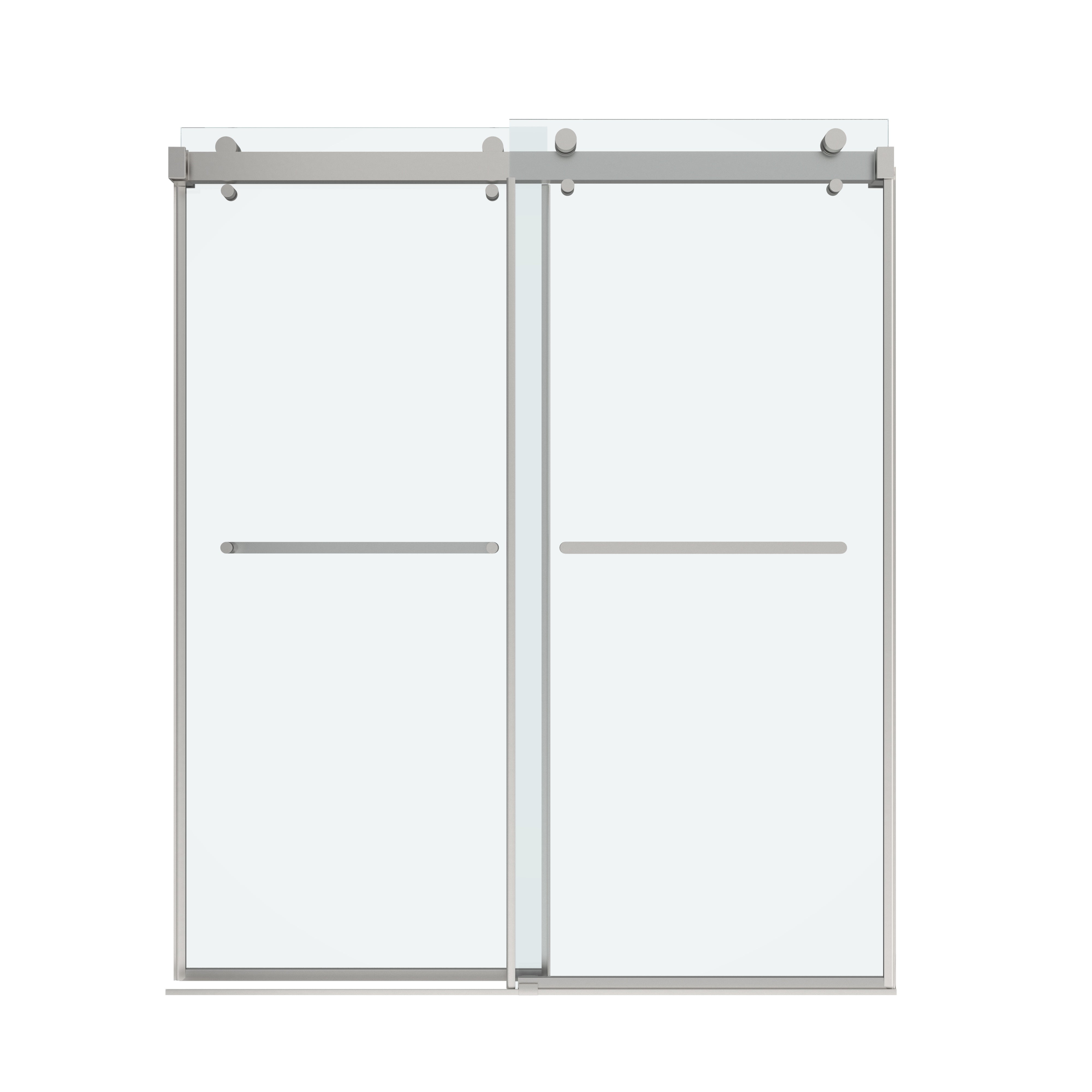 Shower Door 60" W x 72" H Dual Panel Frameless Bypass Sliding Shower Door, Reversible Entry Design