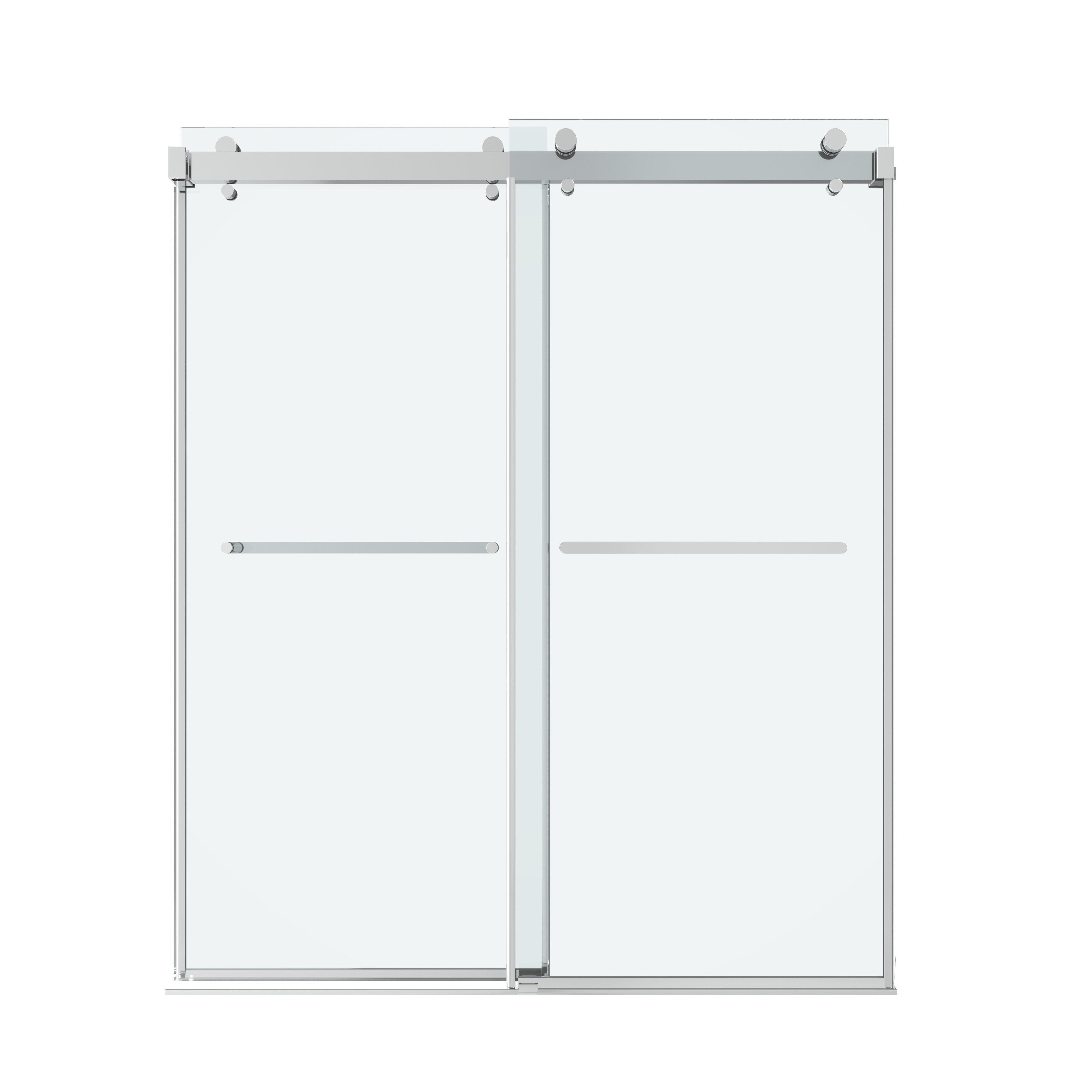 Shower Door 60" W x 72" H Dual Panel Frameless Bypass Sliding Shower Door, Reversible Entry Design