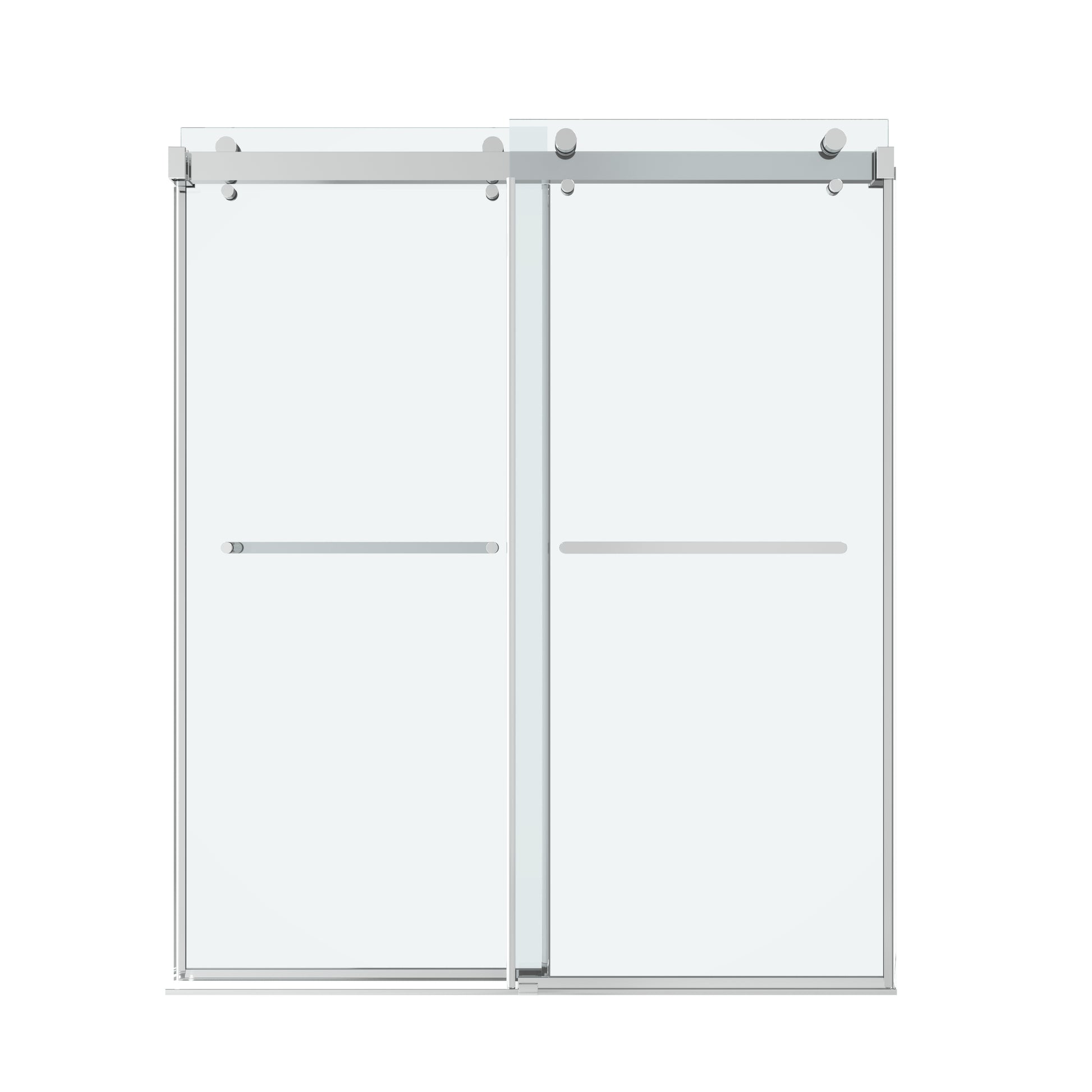 Shower Door 60" W x 72" H Dual Panel Frameless Bypass Sliding Shower Door, Reversible Entry Design