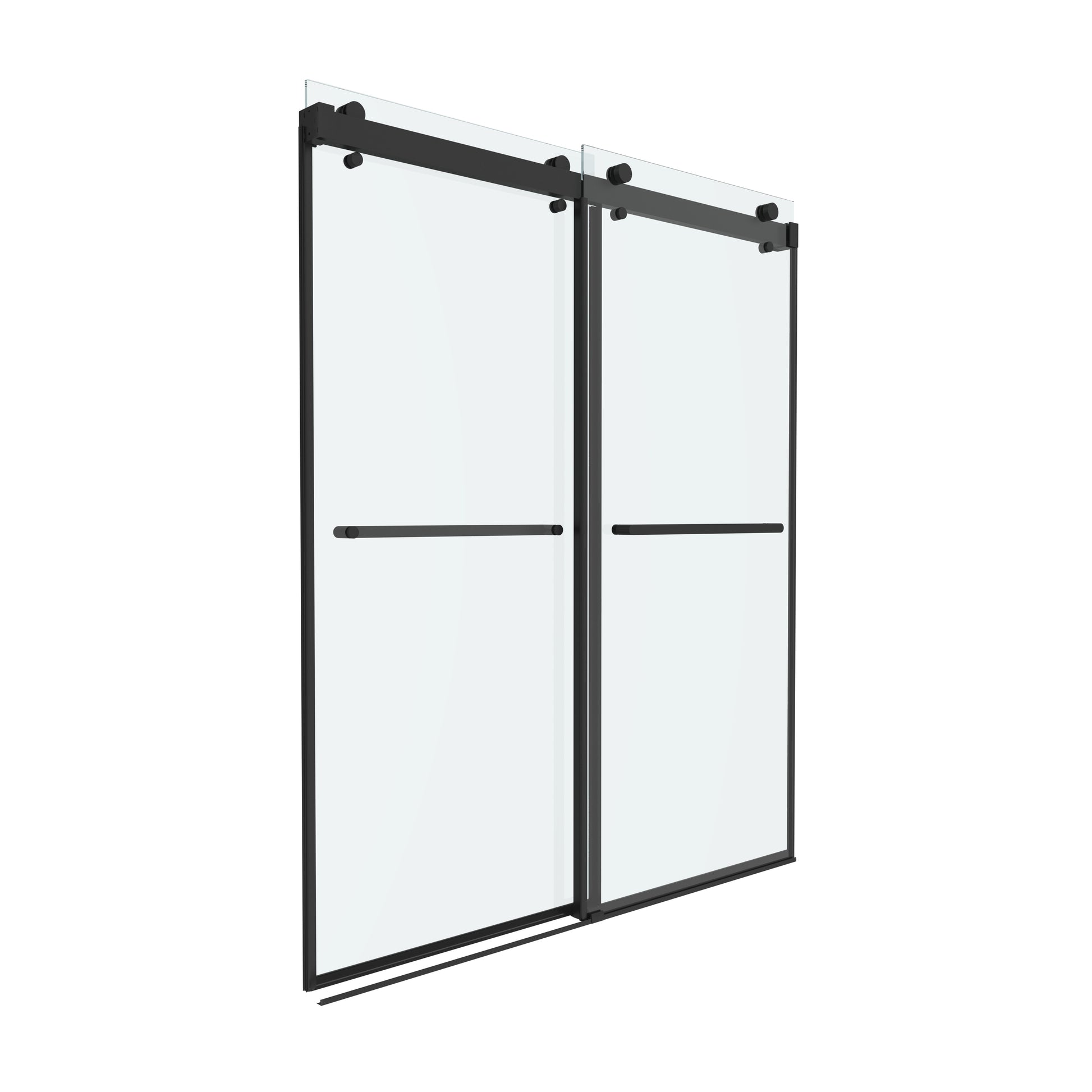 Shower Door 60" W x 72" H Dual Panel Frameless Bypass Sliding Shower Door, Reversible Entry Design