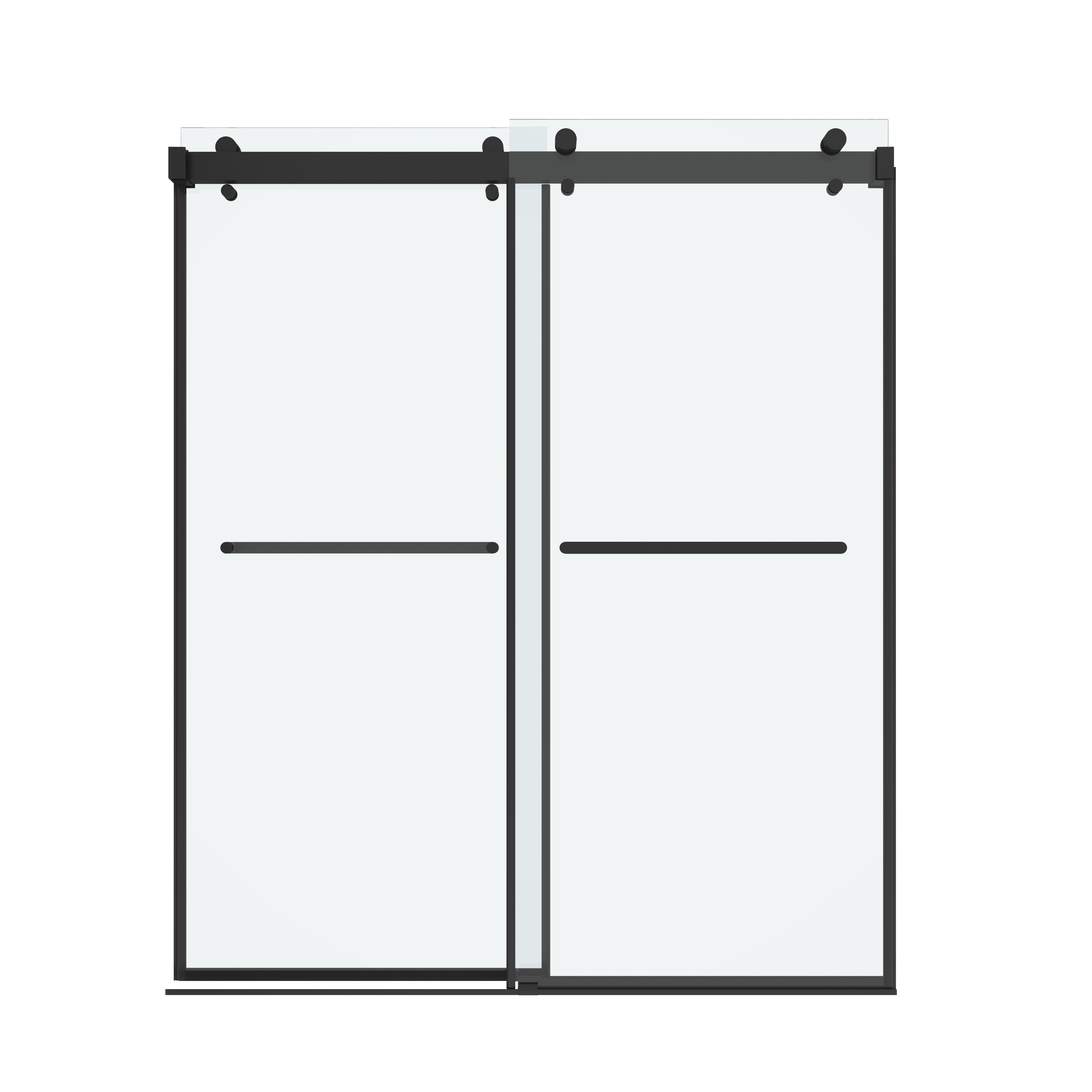 Shower Door 60" W x 72" H Dual Panel Frameless Bypass Sliding Shower Door, Reversible Entry Design