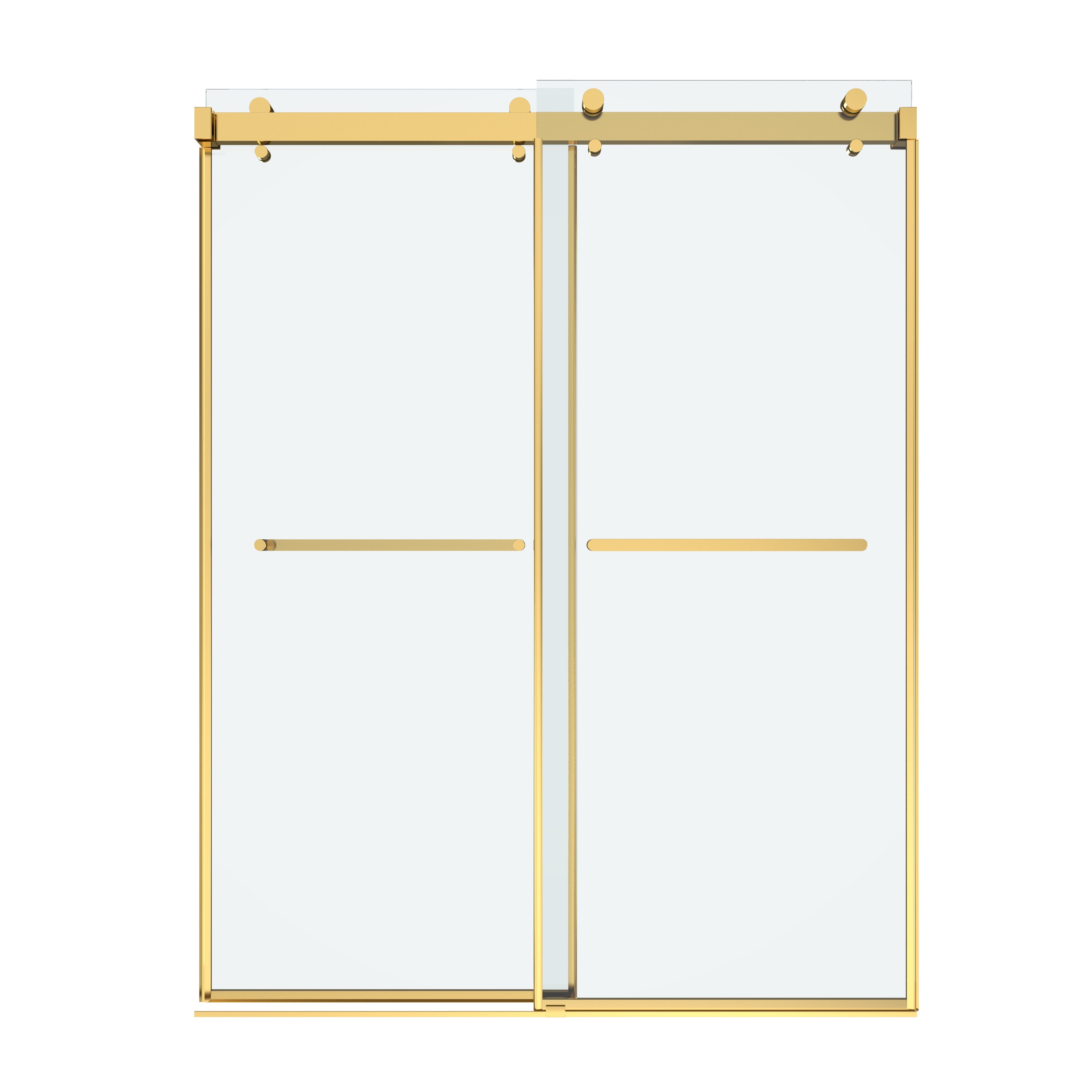 Shower Door 60" W x 76" H Dual Panel Frameless Bypass Sliding Shower Door, Reversible Entry Design