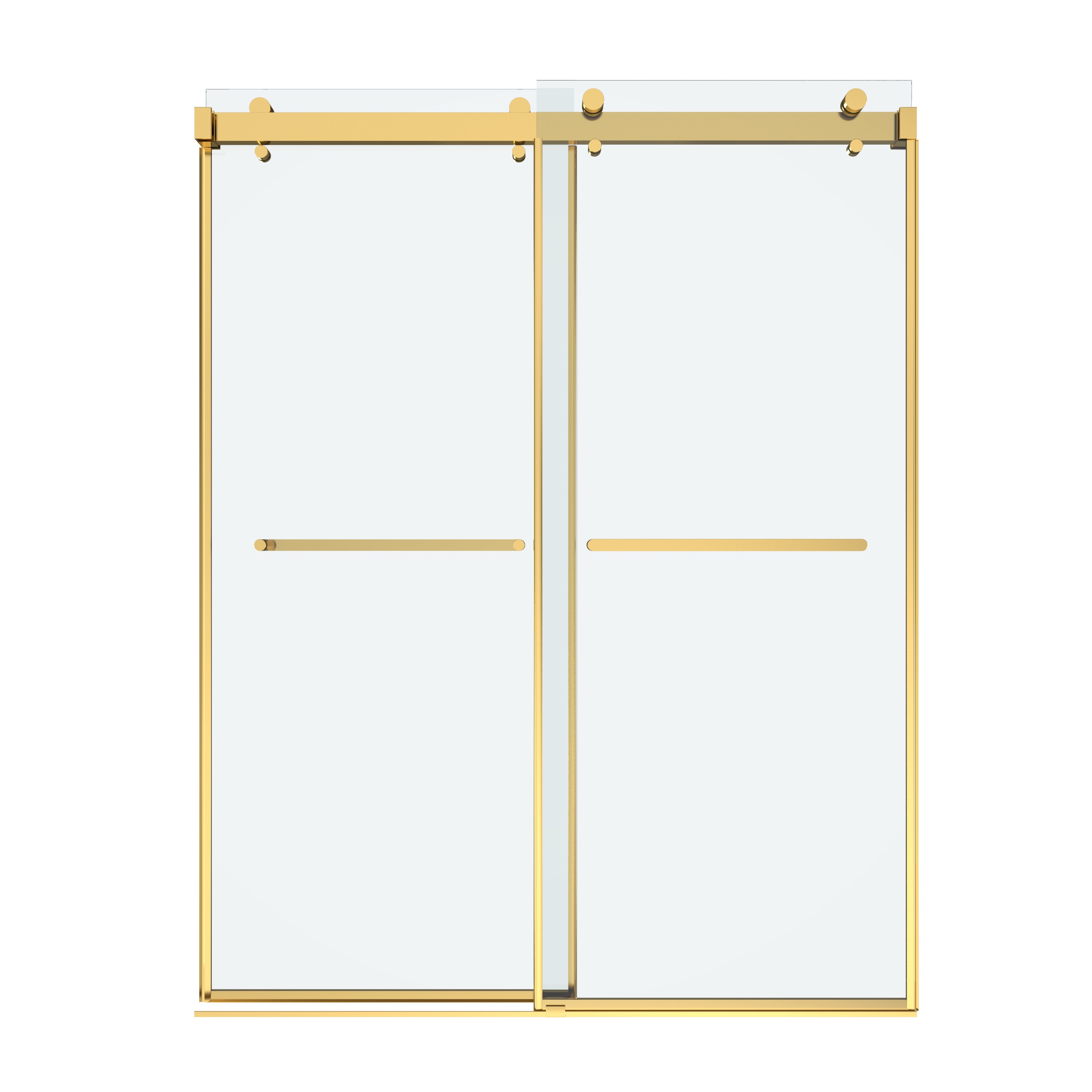 Shower Door 60" W x 76" H Dual Panel Frameless Bypass Sliding Shower Door, Reversible Entry Design