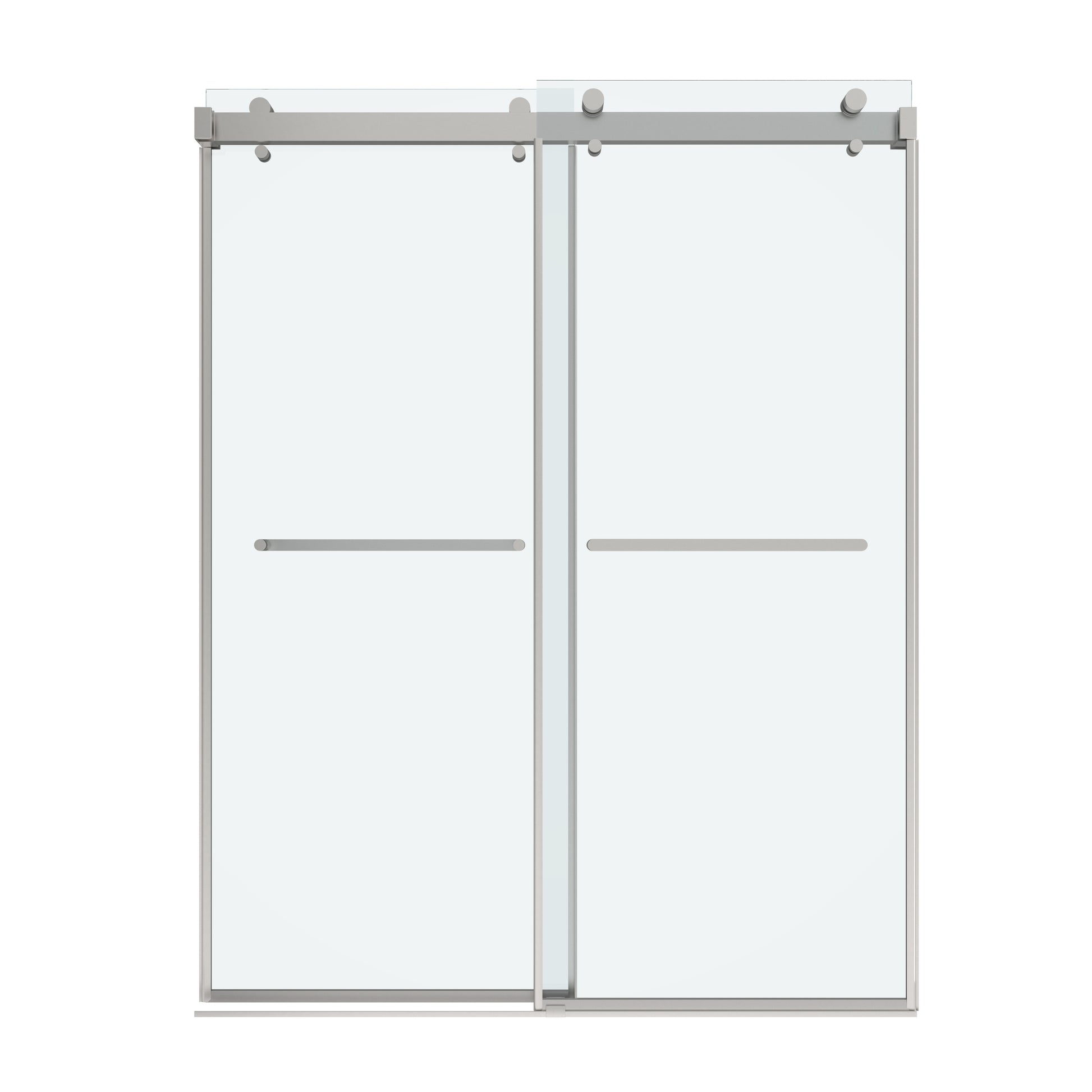 Shower Door 60" W x 76" H Dual Panel Frameless Bypass Sliding Shower Door, Reversible Entry Design