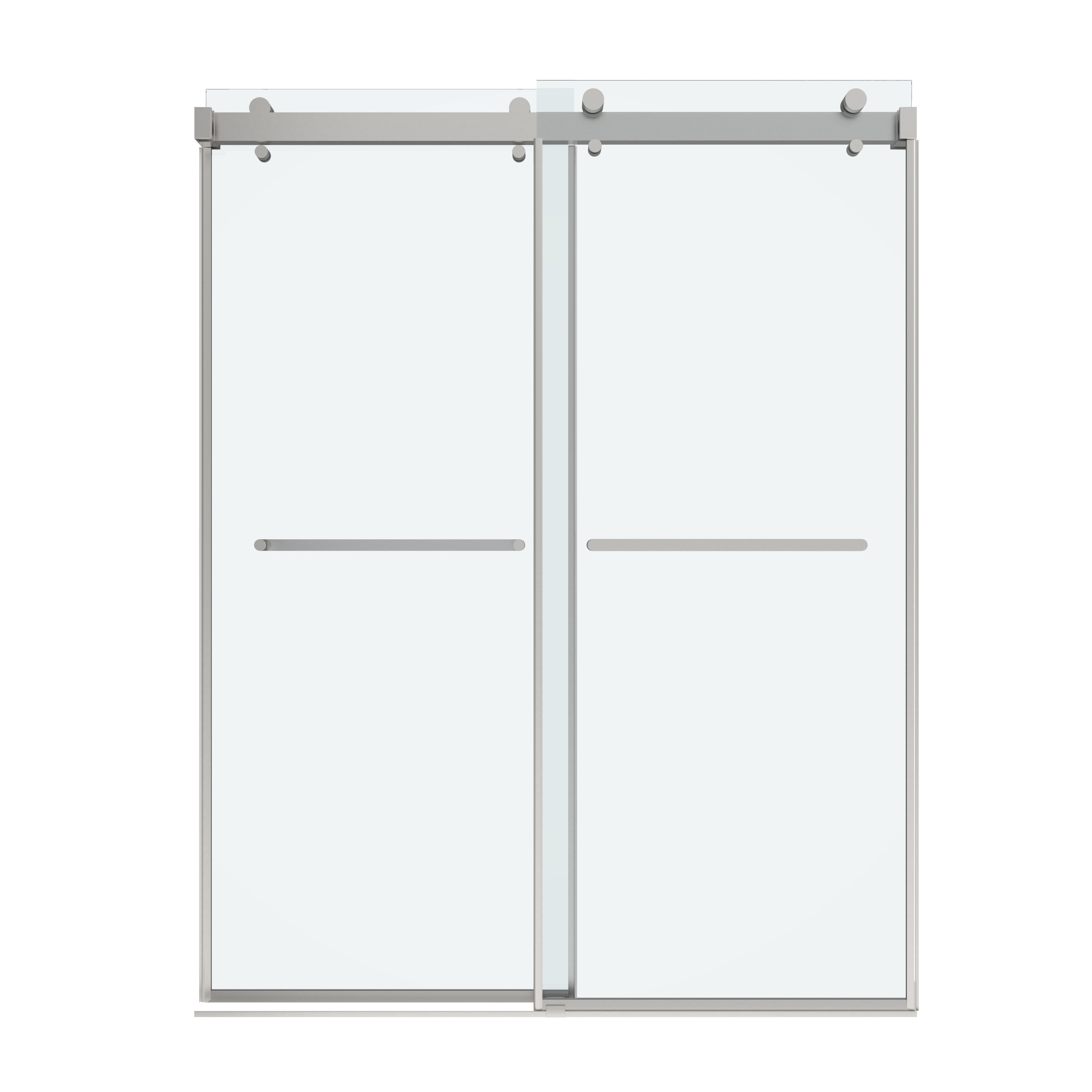 Shower Door 60" W x 76" H Dual Panel Frameless Bypass Sliding Shower Door, Reversible Entry Design