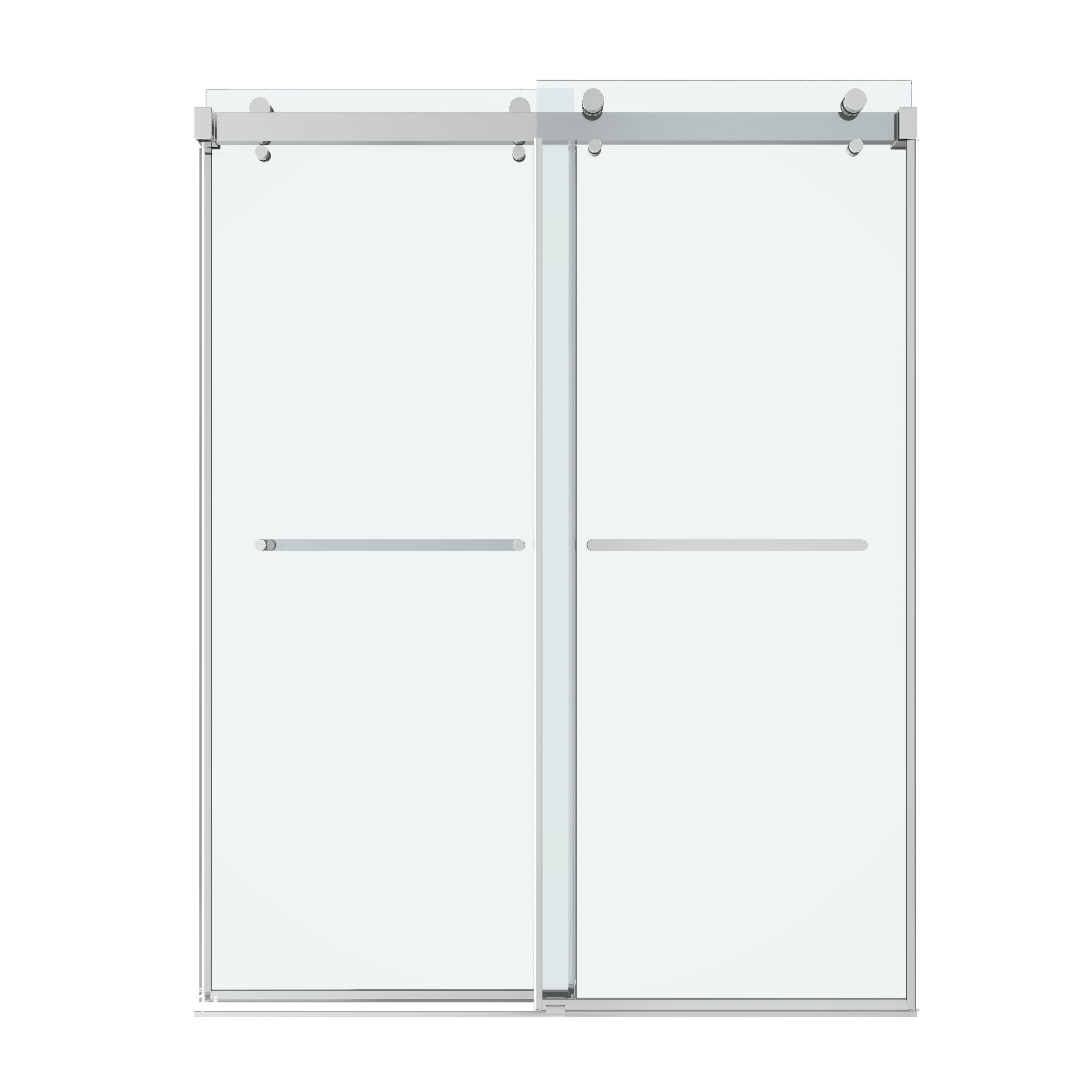 Shower Door 60" W x 76" H Dual Panel Frameless Bypass Sliding Shower Door, Reversible Entry Design