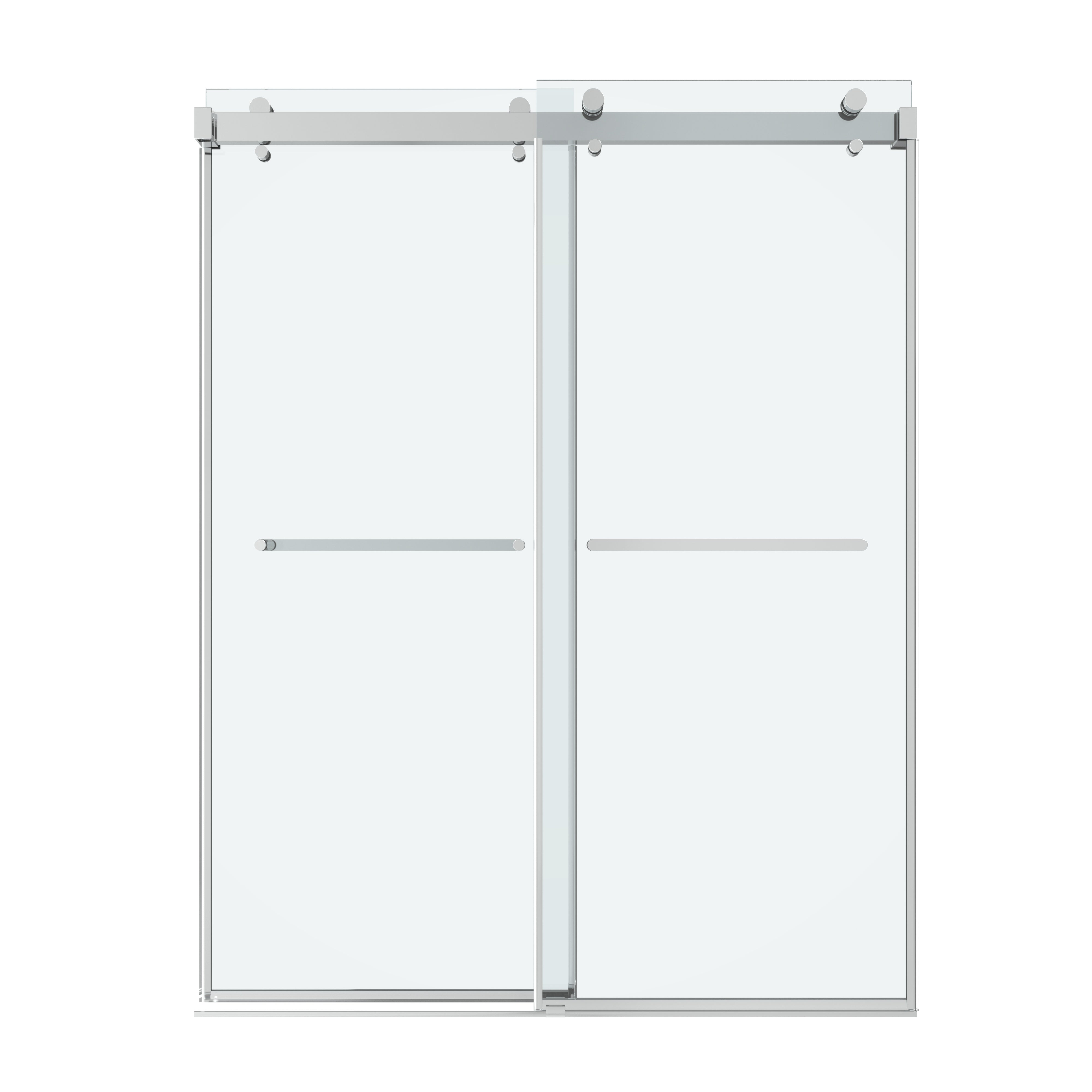 Shower Door 60" W x 76" H Dual Panel Frameless Bypass Sliding Shower Door, Reversible Entry Design