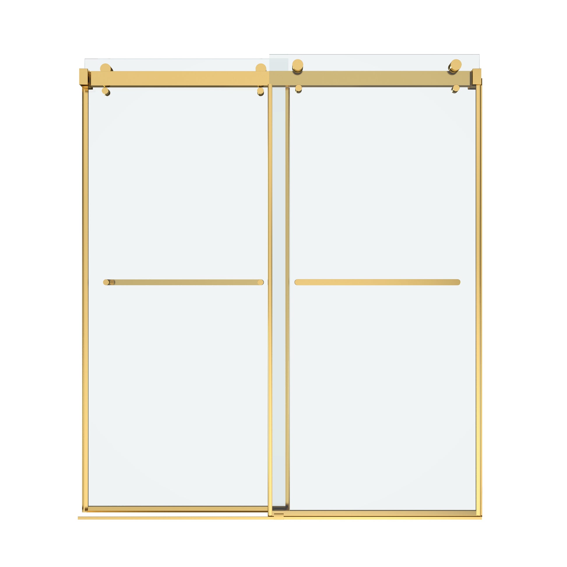Shower Door 66" W x 76" H Dual Panel Frameless Bypass Sliding Shower Door, Reversible Entry Design