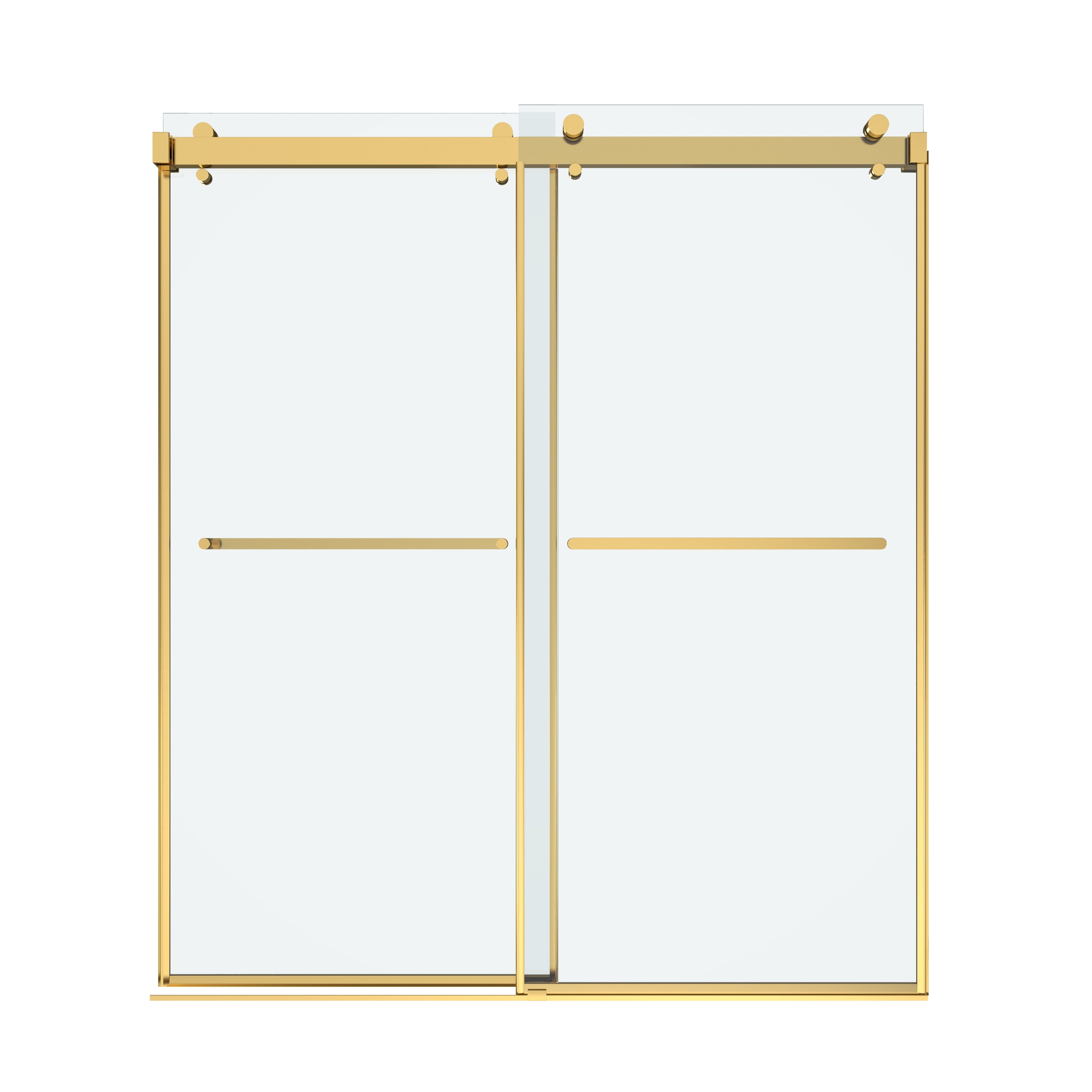 Shower Door 66" W x 76" H Dual Panel Frameless Bypass Sliding Shower Door, Reversible Entry Design