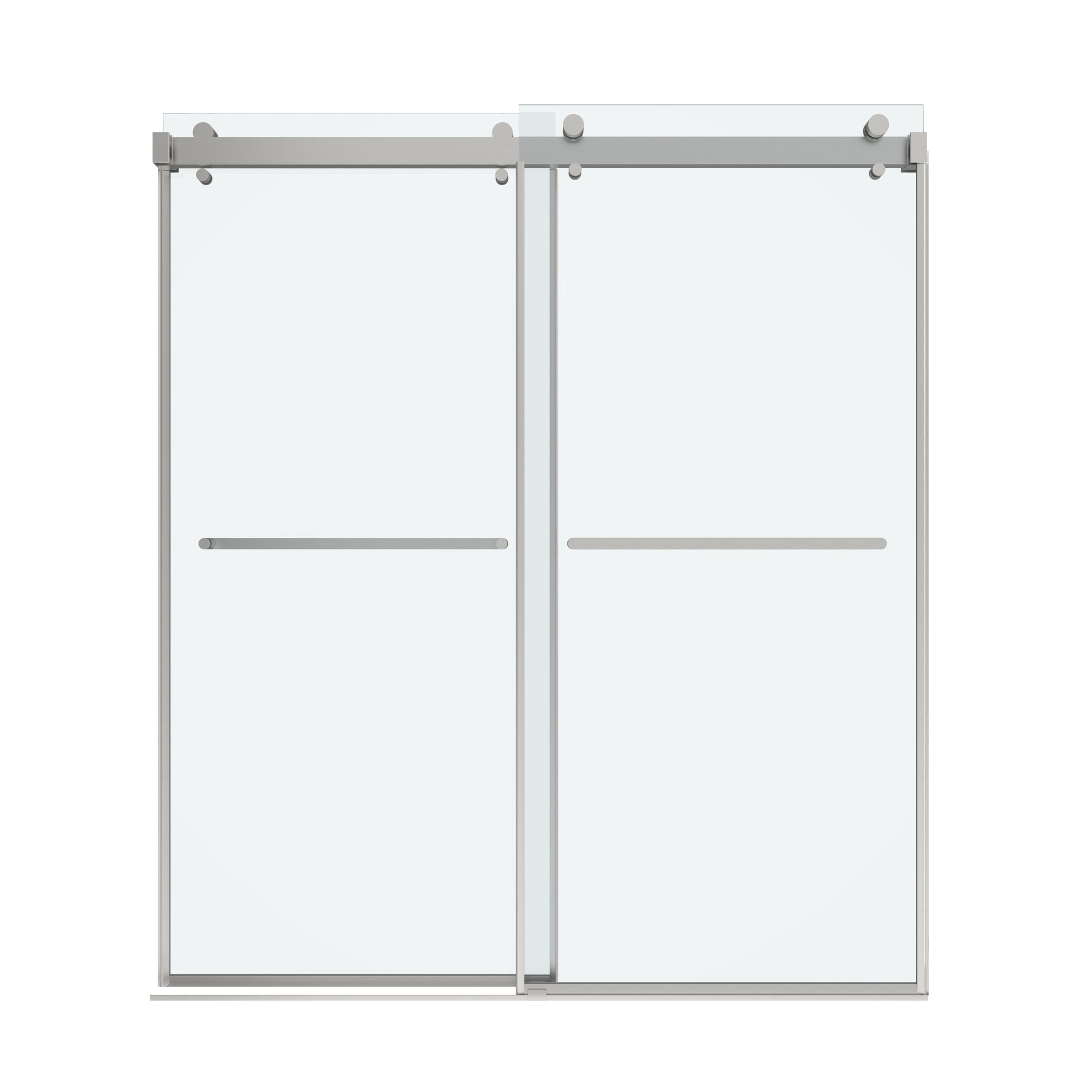 Shower Door 66" W x 76" H Dual Panel Frameless Bypass Sliding Shower Door, Reversible Entry Design