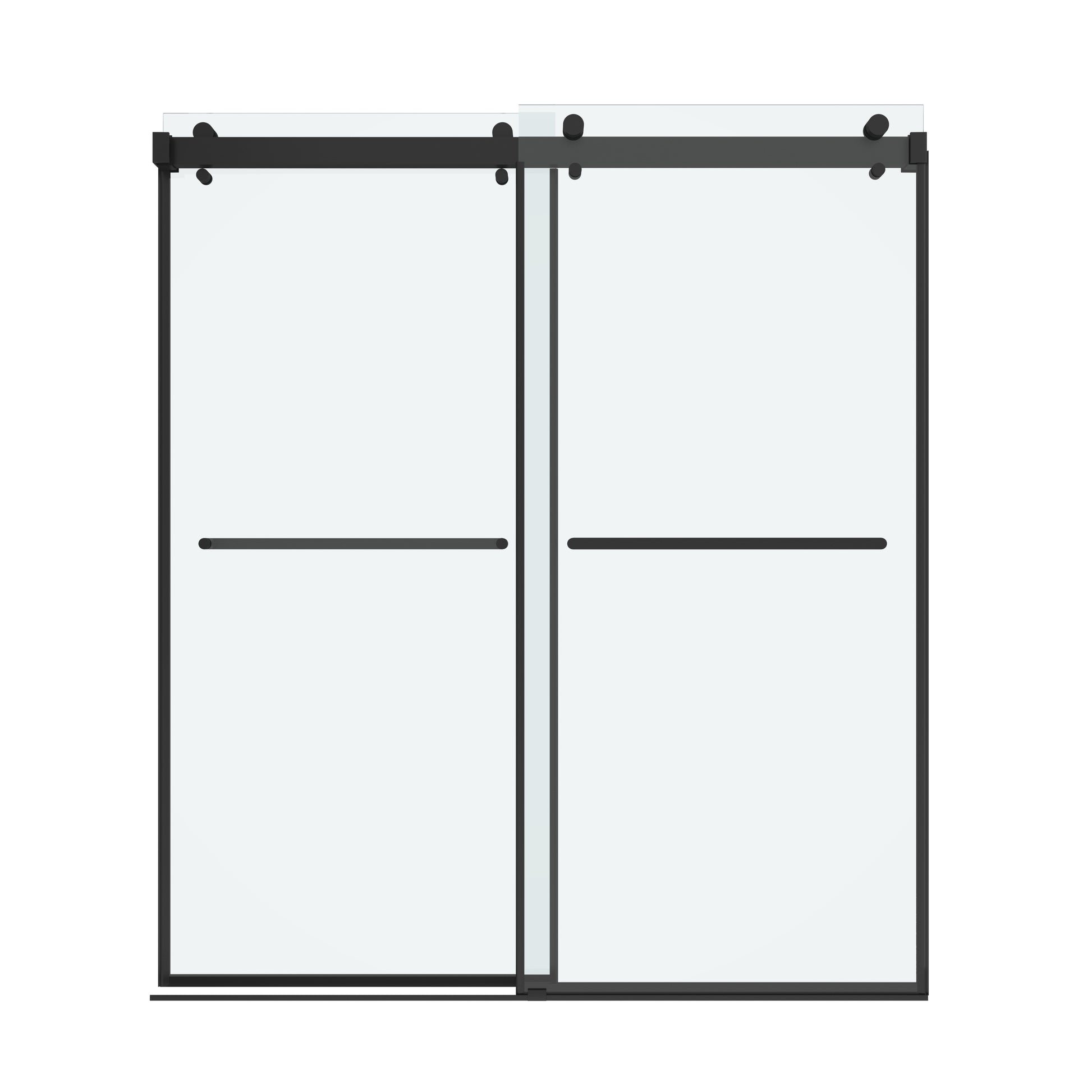 Shower Door 66" W x 76" H Dual Panel Frameless Bypass Sliding Shower Door, Reversible Entry Design